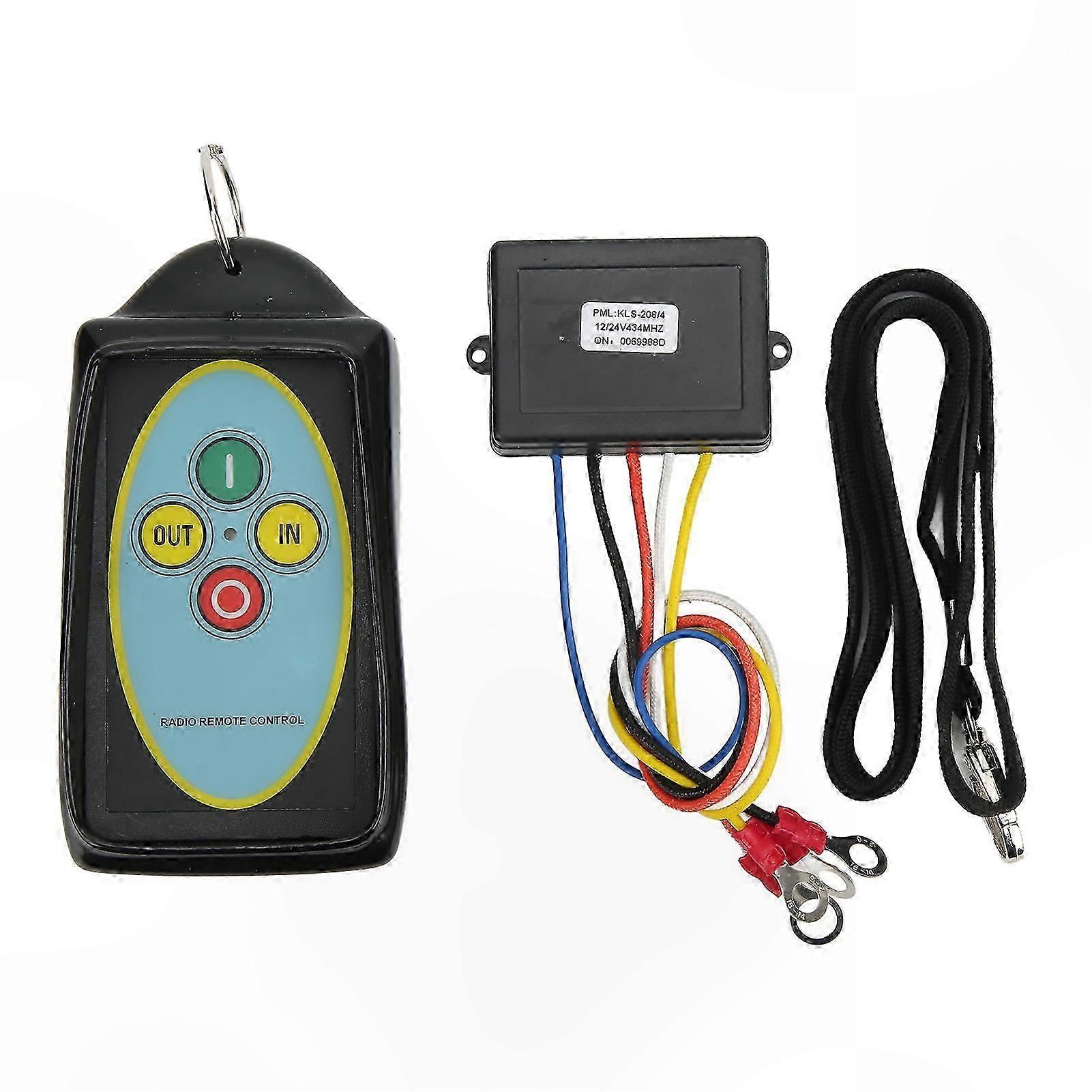 Long Range 434MHz Wireless Winch Remote Control System for 12V 24V Recovery Winches with 75ft Signal Range