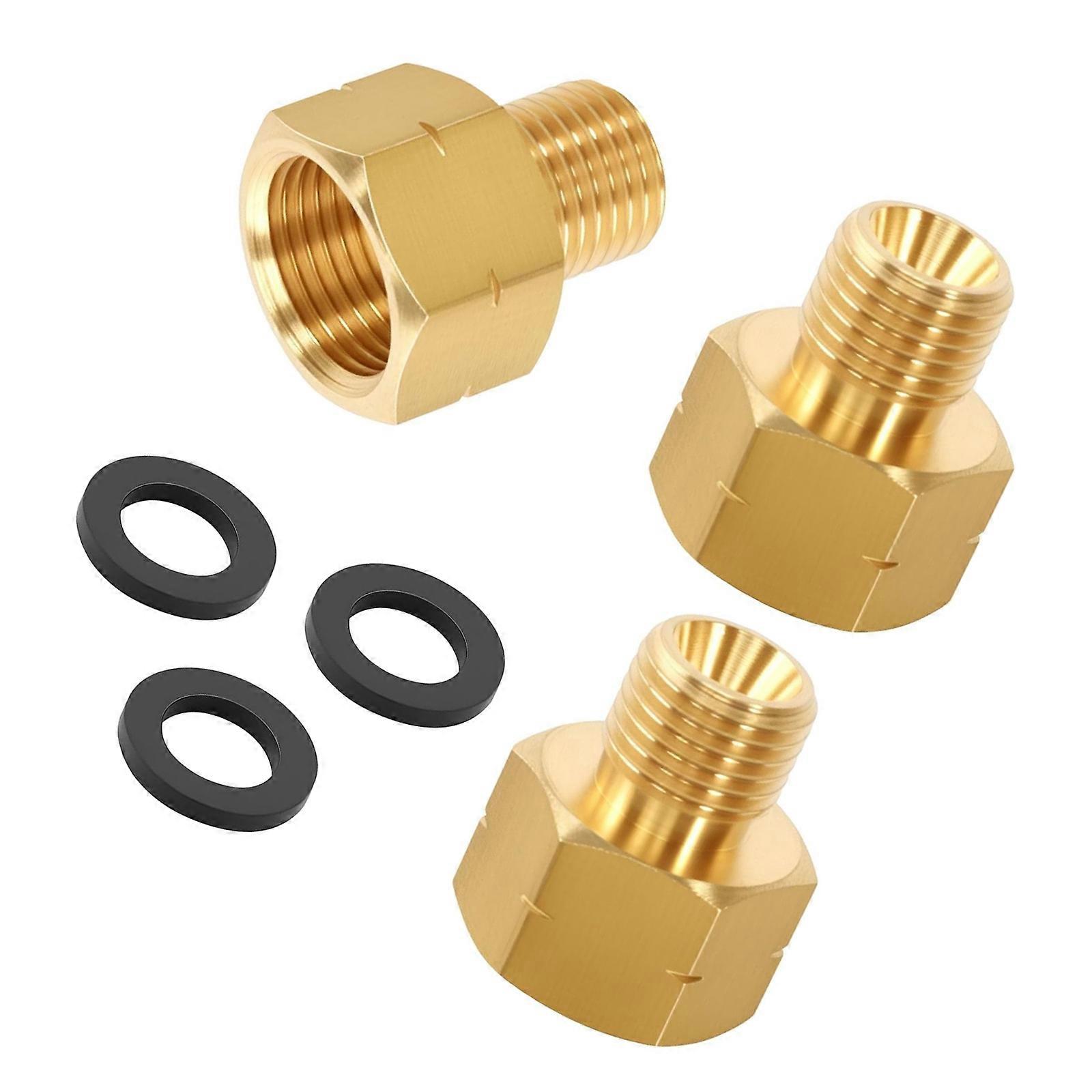 LPG Gas Adapter Brass Gas Pipe Adapter 3/8" Inner Thread to 1/4" Outer Reverse Thread LPG Tank Adapter Multicolor