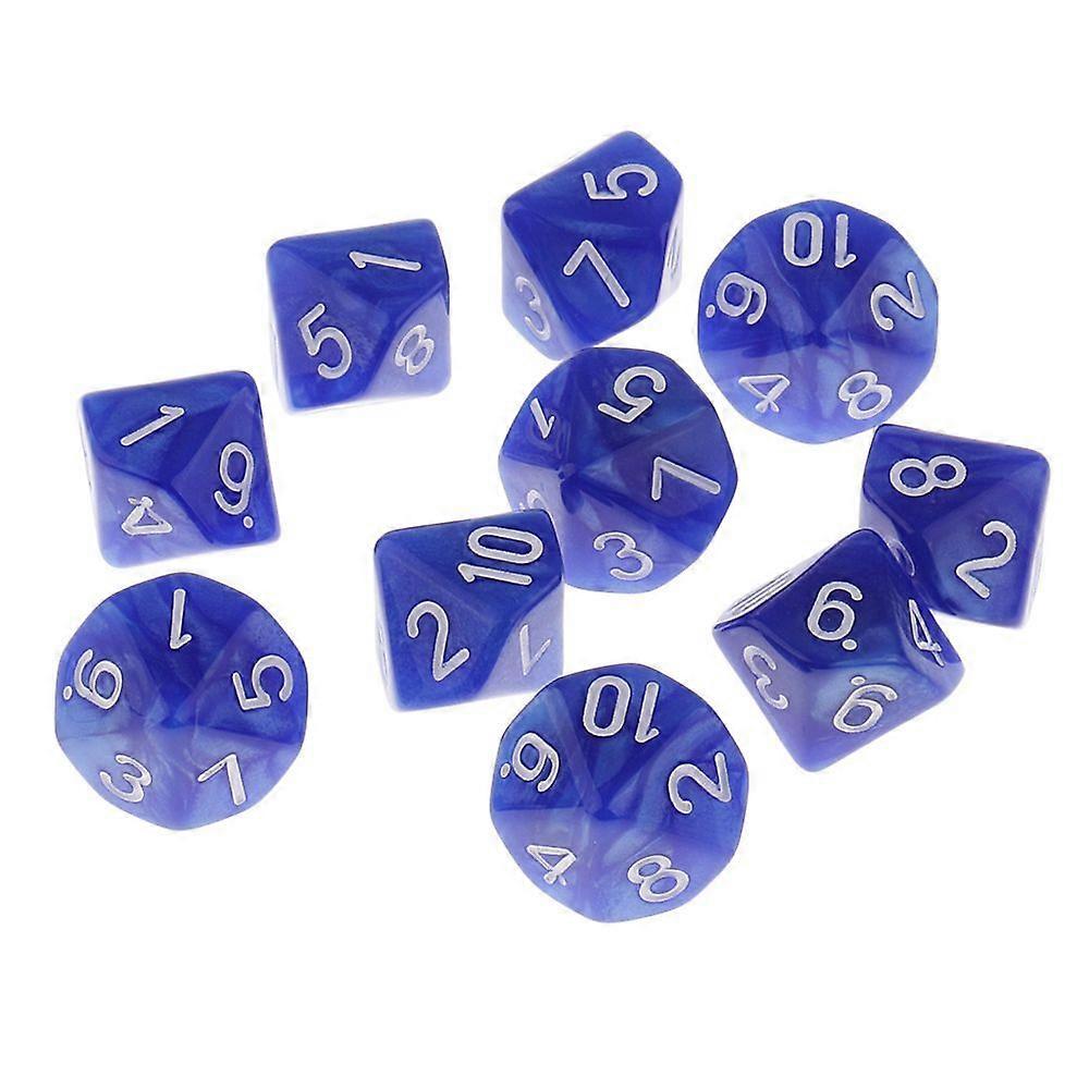 10 pieces plastic 10 sided d10 d10 for game bar set accessory blue