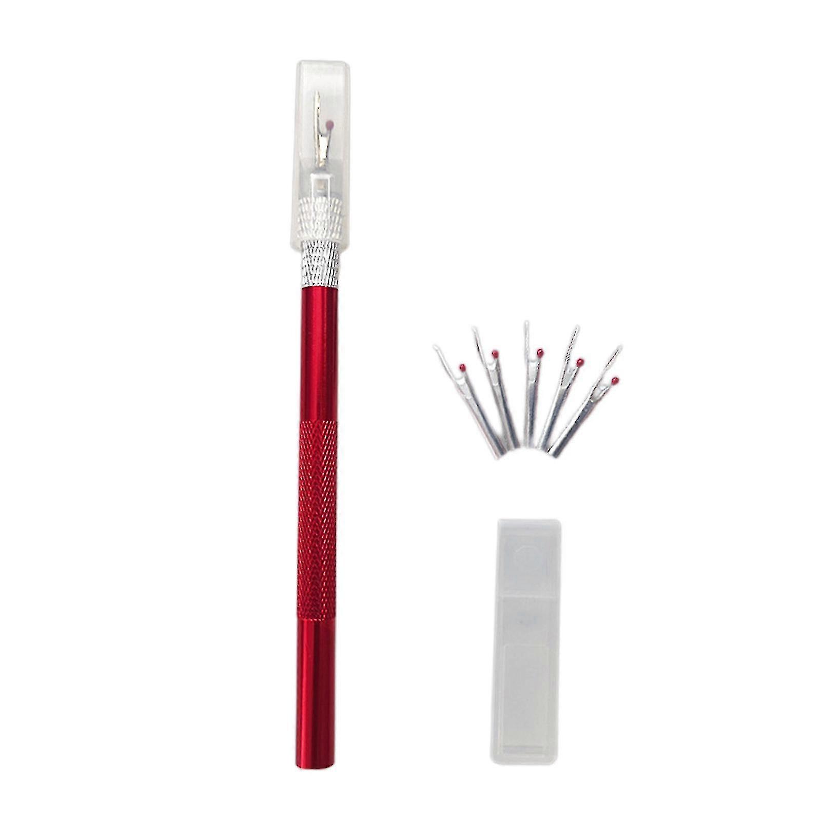 Improved Thread Cutter Sewing Tool with 5x Replacement Heads for Opening Seams & Hems