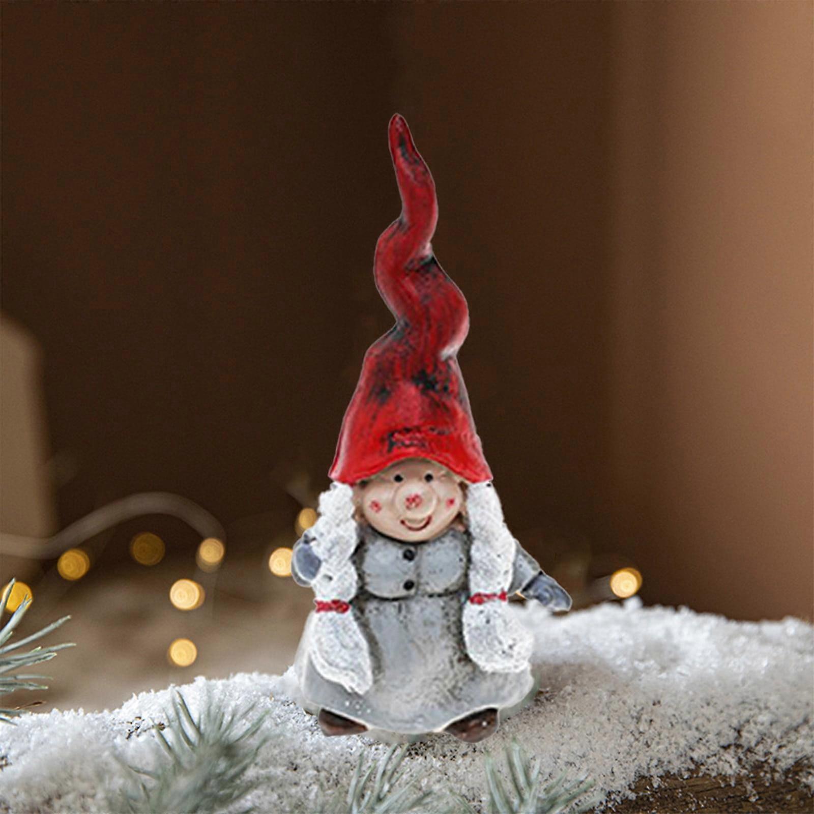 Fankiway Christmas Tree Decorations, Christmas Tree Decorative Desktop Painted Resin Ornaments Christmas Decorations Scene Layout Props