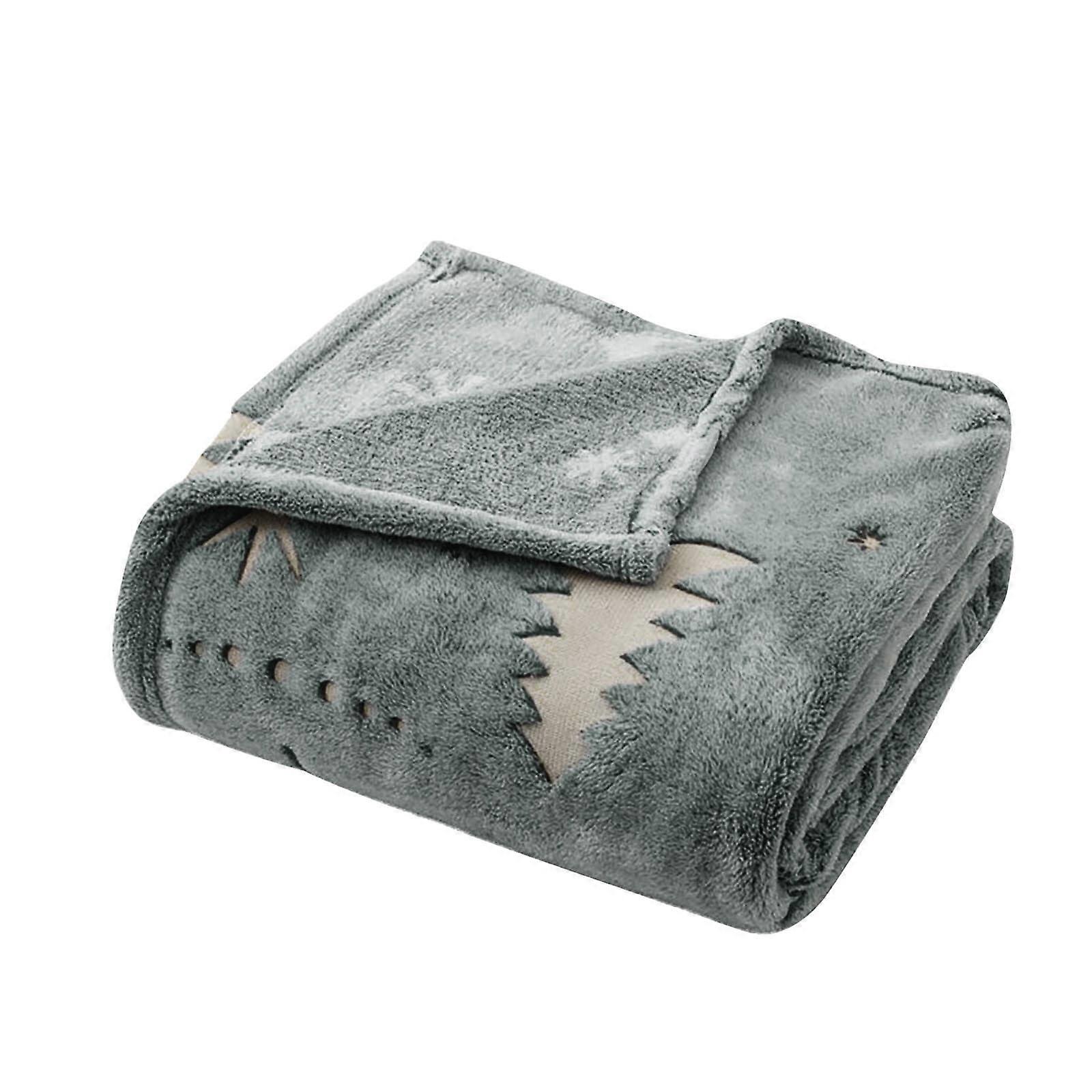 Fleece Blanket Clearance, Poaug Christmas Luminous Warm Blanket Gray M Soft Blanket Grey2