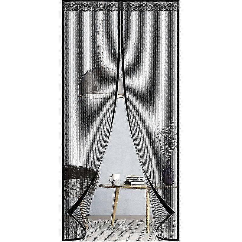 Mosquito Net for Doors 90 x 210 cm, Heavy Duty for Patio Door, Mesh Mosquito Net with Powerful Magnets and Magic Tape, (Black)