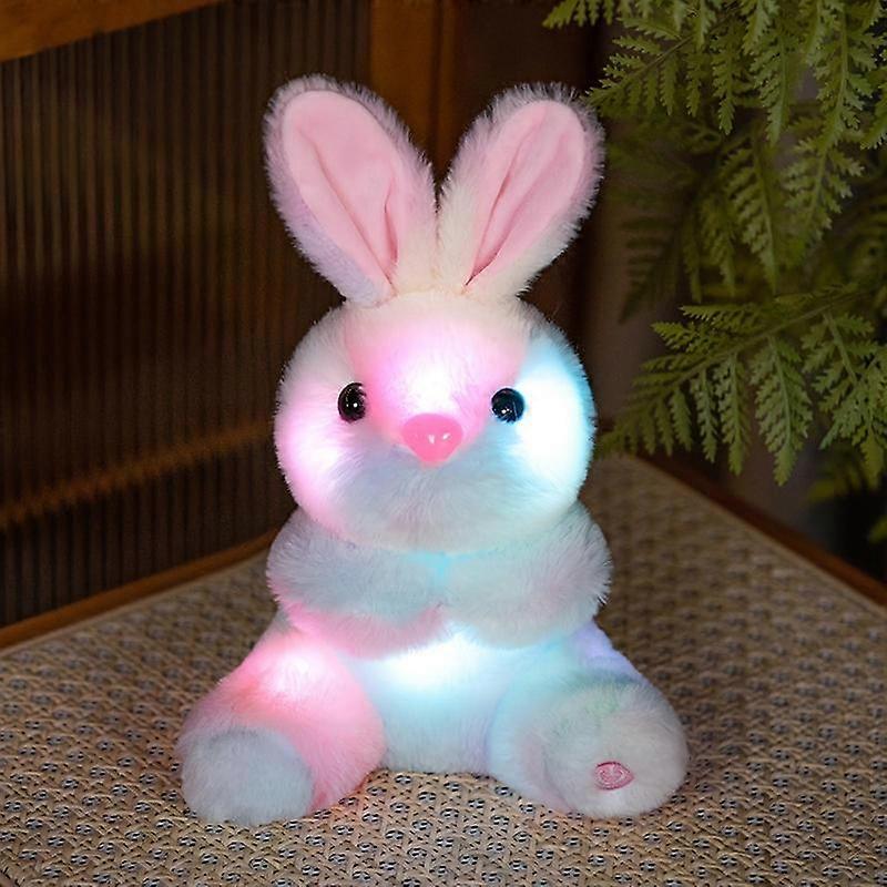 25cm/9.84in Led Rabbit Plush Toys, 1 Count Glow in The Dark Rabbit Plushies Lighting Up Stuffed Animal Dolls Rabbit Led Plushies, Birthday G