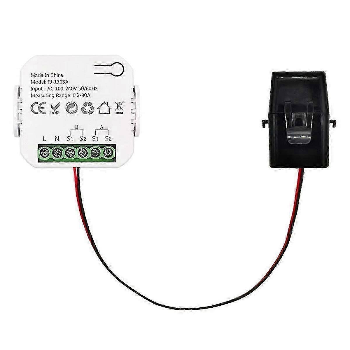Tuya WIFI Smart Energy Meter: Bidirectional Power Monitor for 0.2-80A Power Production & Consumption Tracking