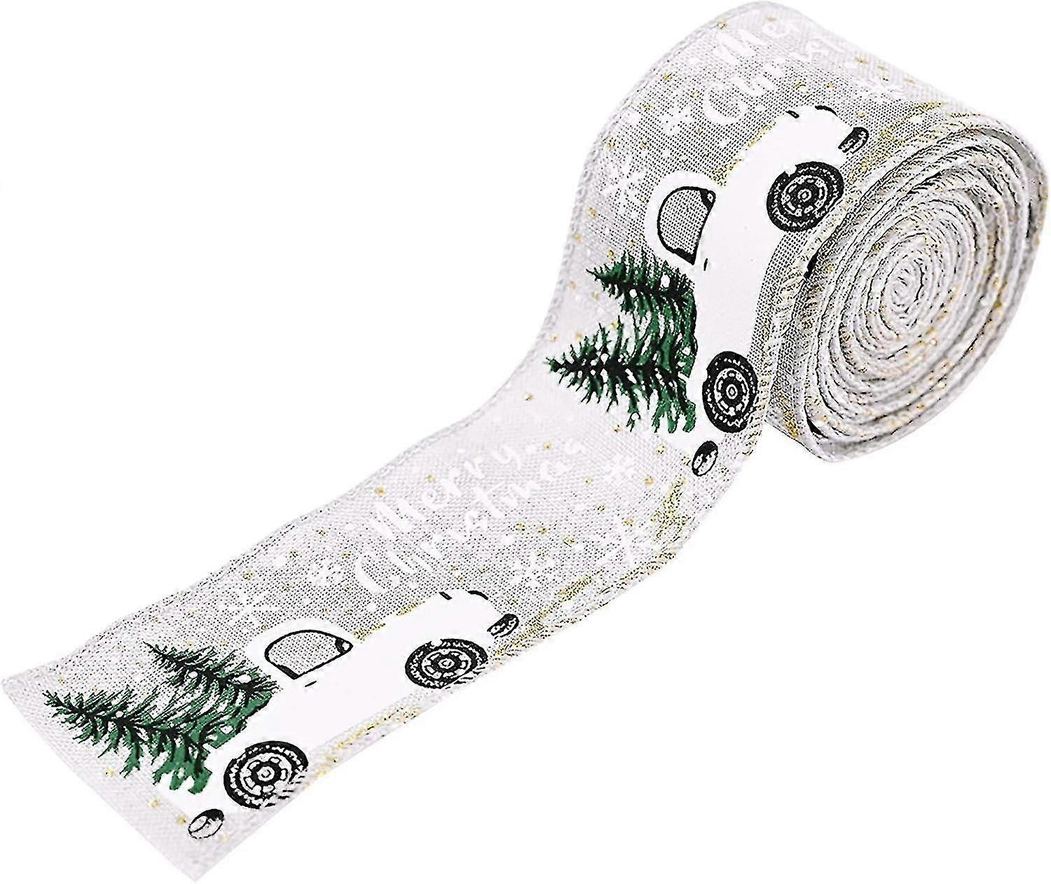 Christmas Ribbon with Garland Edge, Used for Wrapping Christmas Tree Gifts and Christmas Tree Hobby