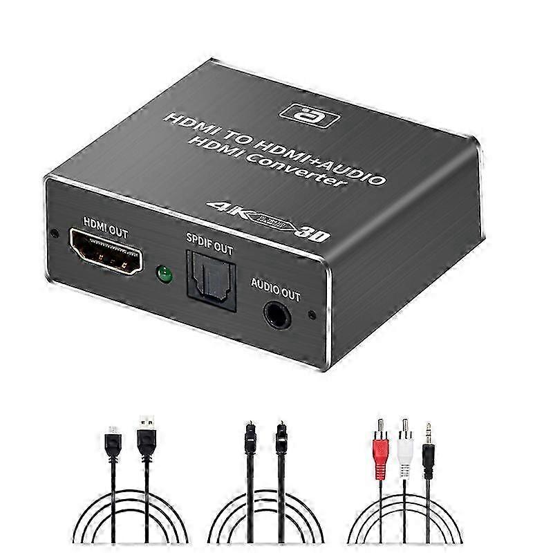 Audio Extractor HDCP+Optical TOSLINK SPDIF+3.5mm RCA Audio Converter 4K x 2K 3D Audio Splitter Adapter_tigu
