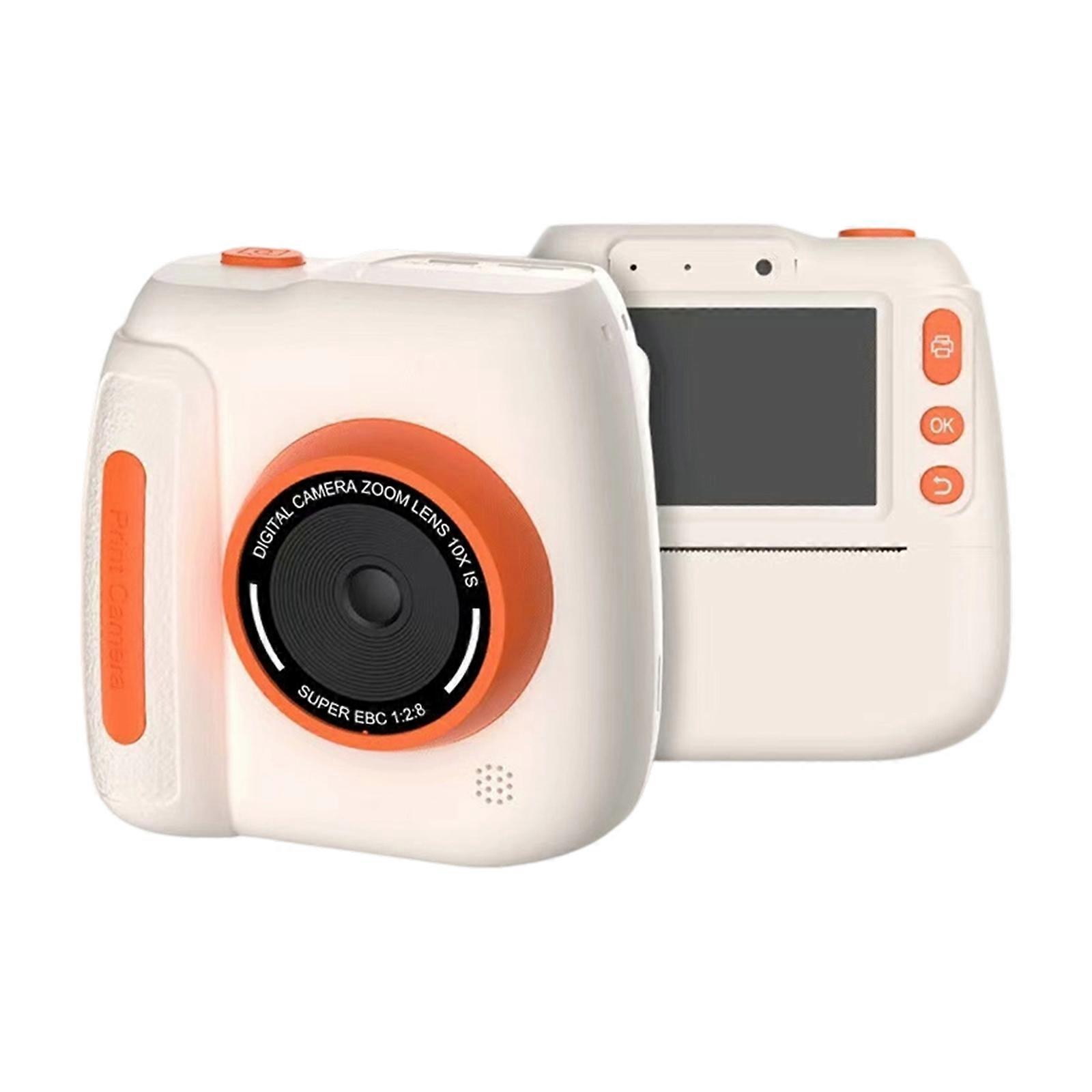 Print Kids Camera with 64GB Memory Card Double Lens Video Recording Zoom Function  White