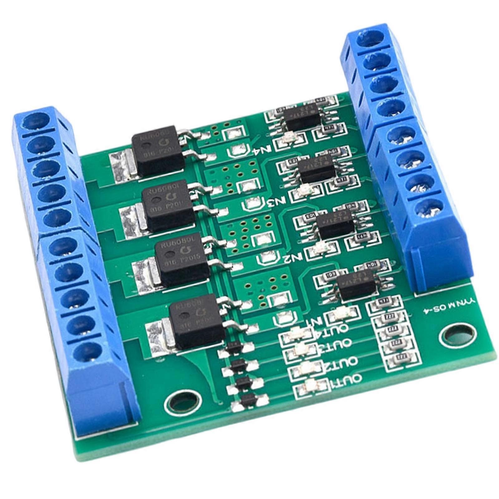 4 Channel PLC Amplifier Board Driver Module 4-20V to 3.7-27V Driver Board MOSFET Pulse Triggers Switches Controller Board Multicolor
