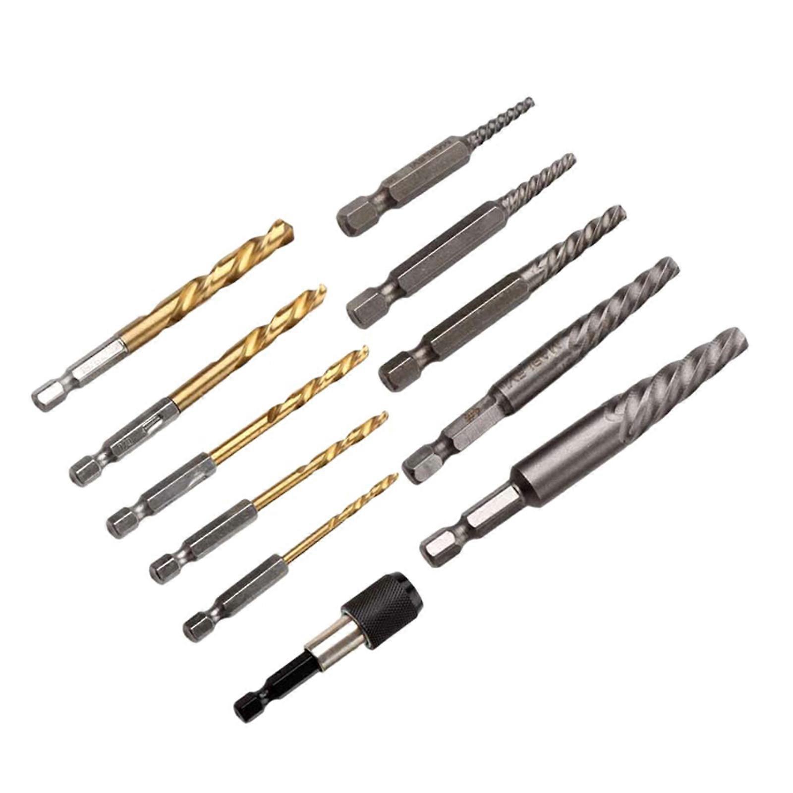 Small  11pcs Screw Extraction Tool Set Multifunction  Drill & Extractors with Storage for DIY Enthusiasts & Professional Multicolor