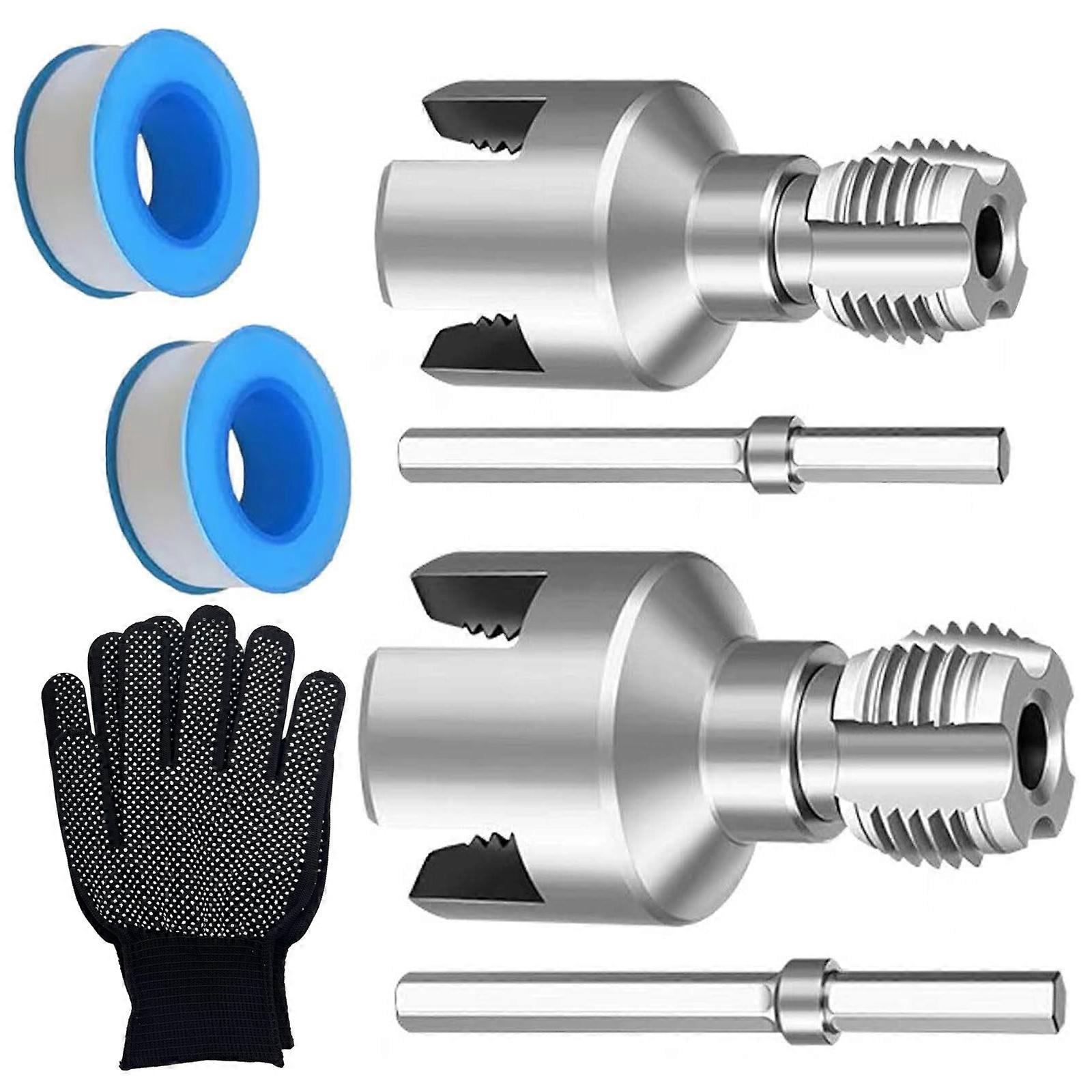 4 Point 6 Point Random Copolymer Pipe Threader Carbon Steel Construction Includes Security Gloves PTFE Tape for Pipe Maintenance Multicolor