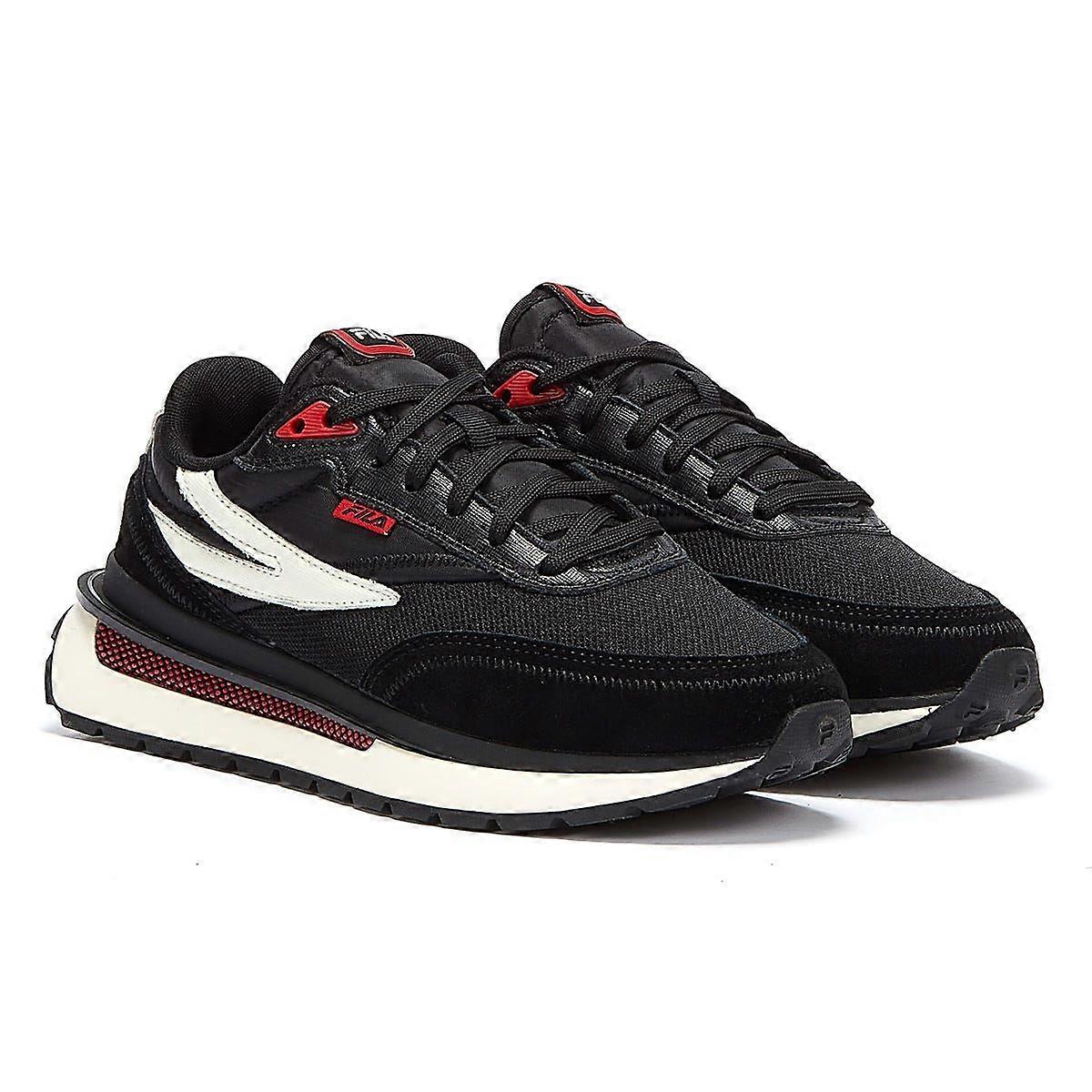 FILA Renno Mens Black Red Trainers