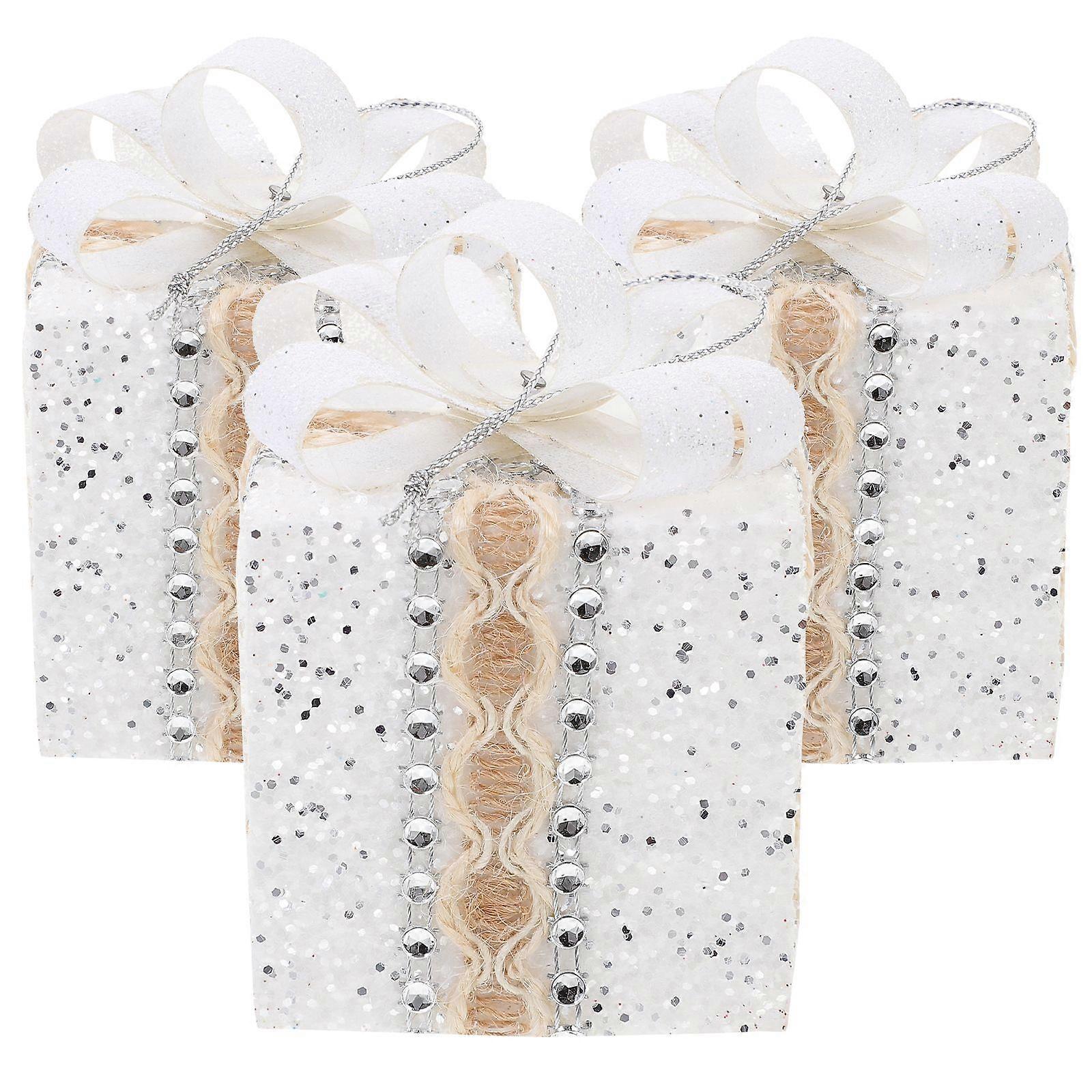 3pcs Mini Gift Boxes Christmas Tree Hanging Boxes Ornaments Tree Pendant