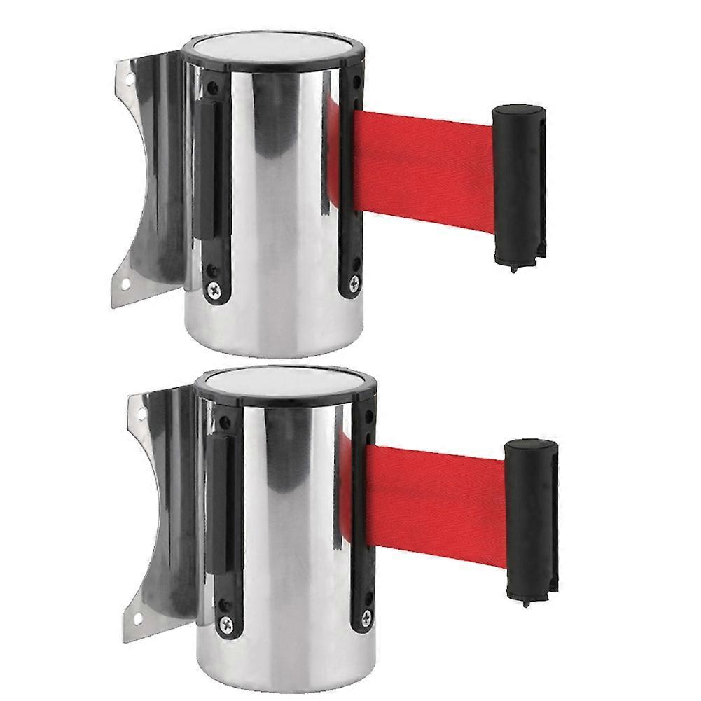 2pcs Retractable Barrier Strips Wall Mount Crowd Control System for Playgrounds and Schools