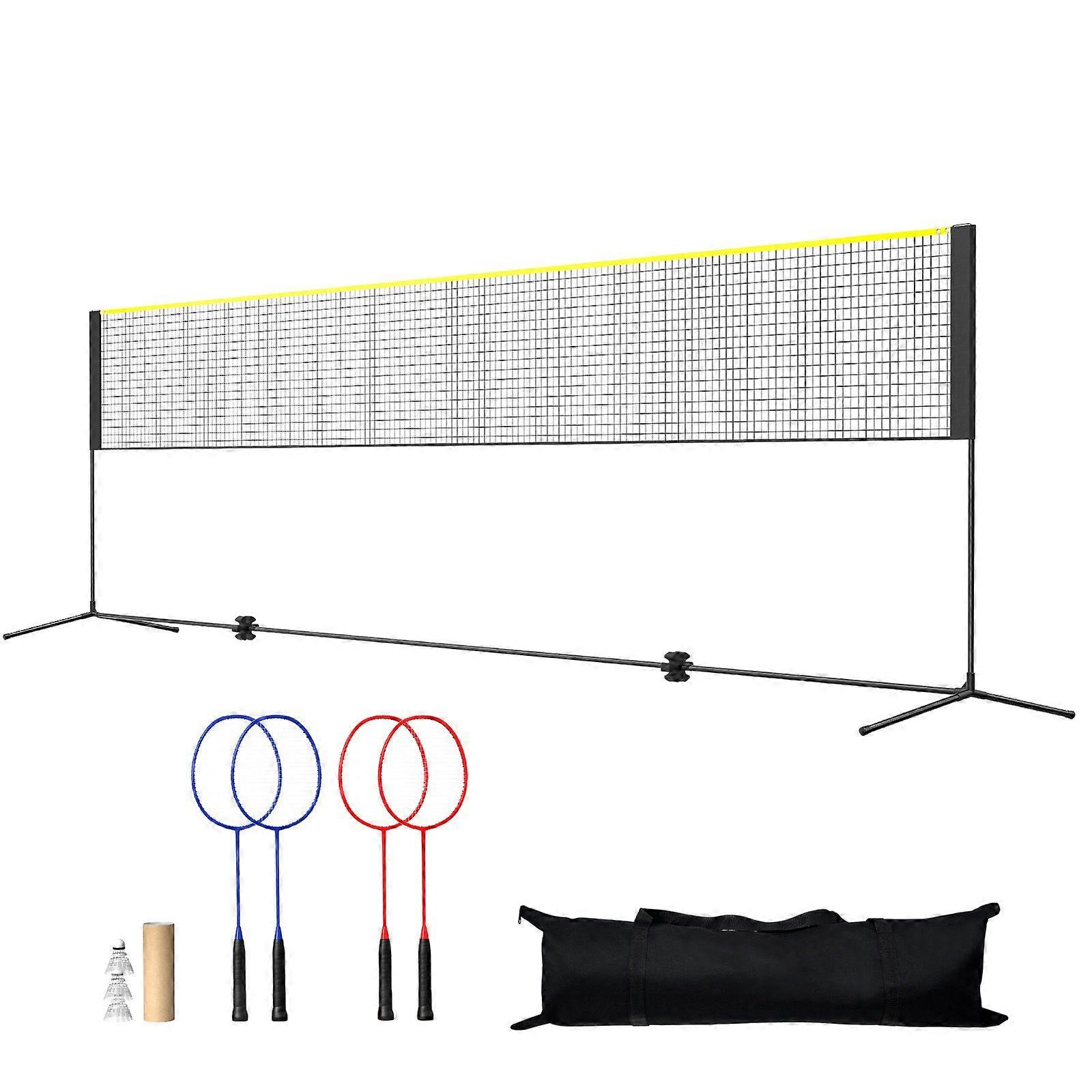 Badminton Net, Height Adjustable Volleyball Net, 20ft Wide Foldable Pickleball Net, Portable Tennis Net Set