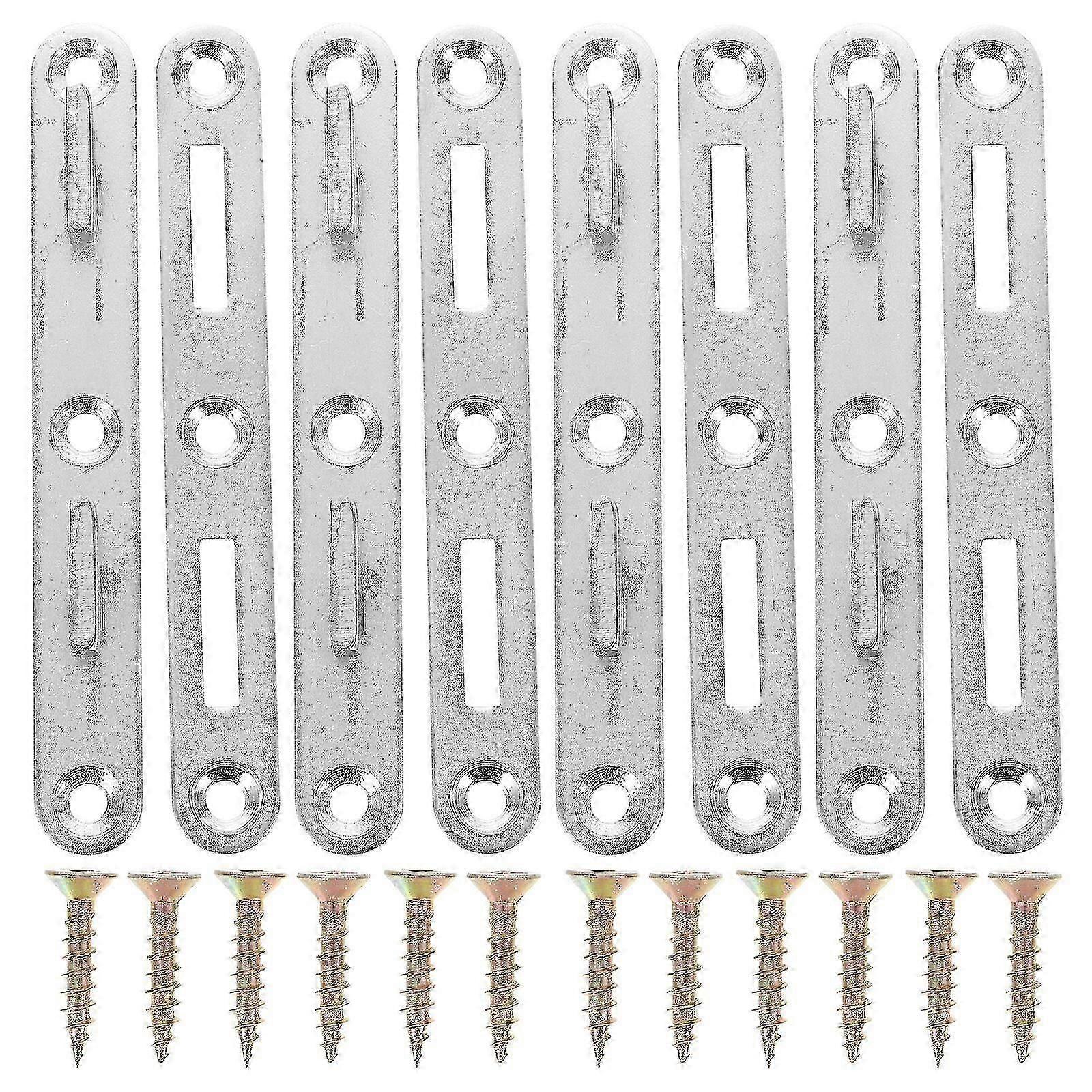 4 Sets Metal Holder Bed Frame Brackets Bed Rail Support Brackets Mounted Bed Rail Brackets Bed Frame Hook Brackets