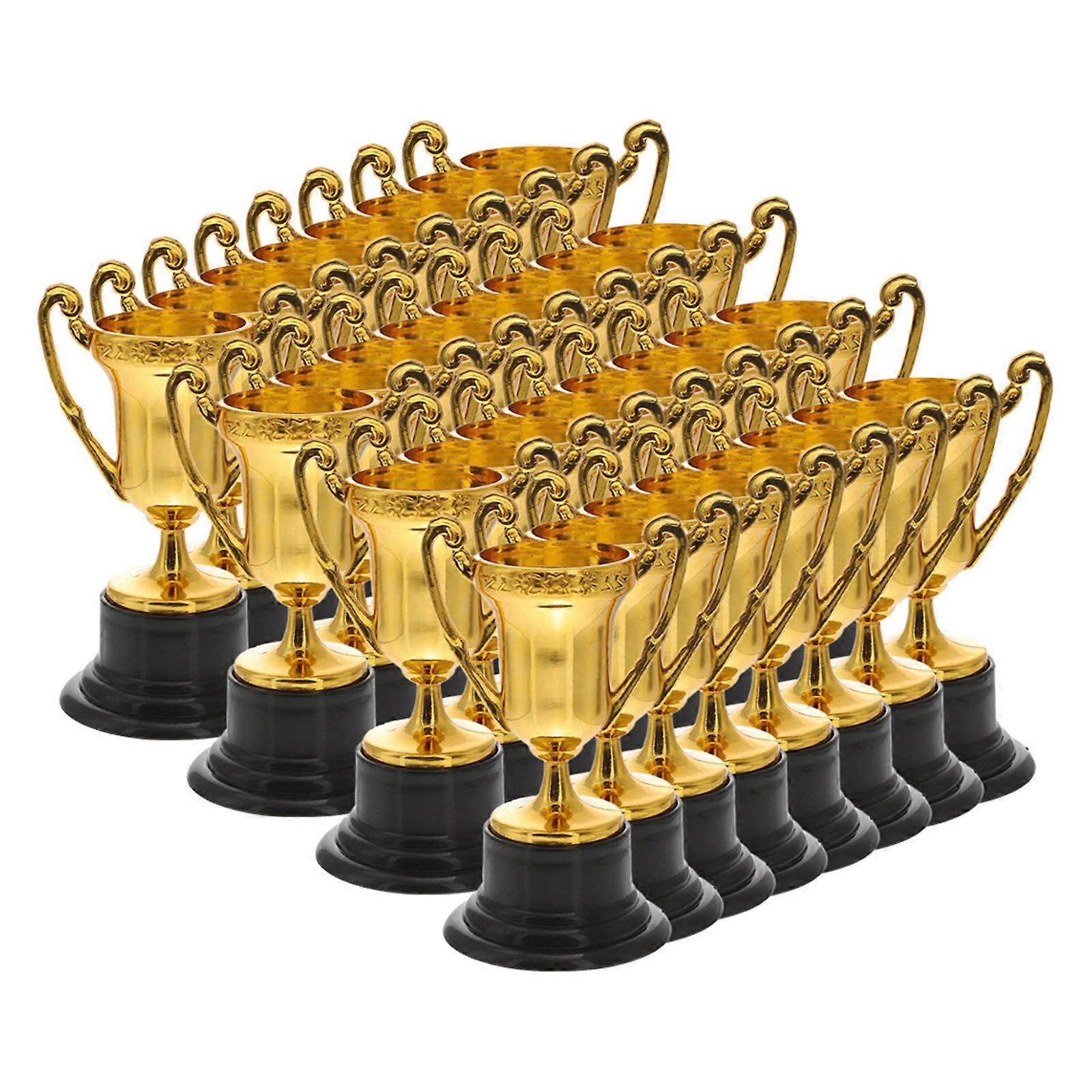 32pcs Mini Trophy Model Small Plastic Trophy  Party Prop Plastic Trophy  Toy with Base