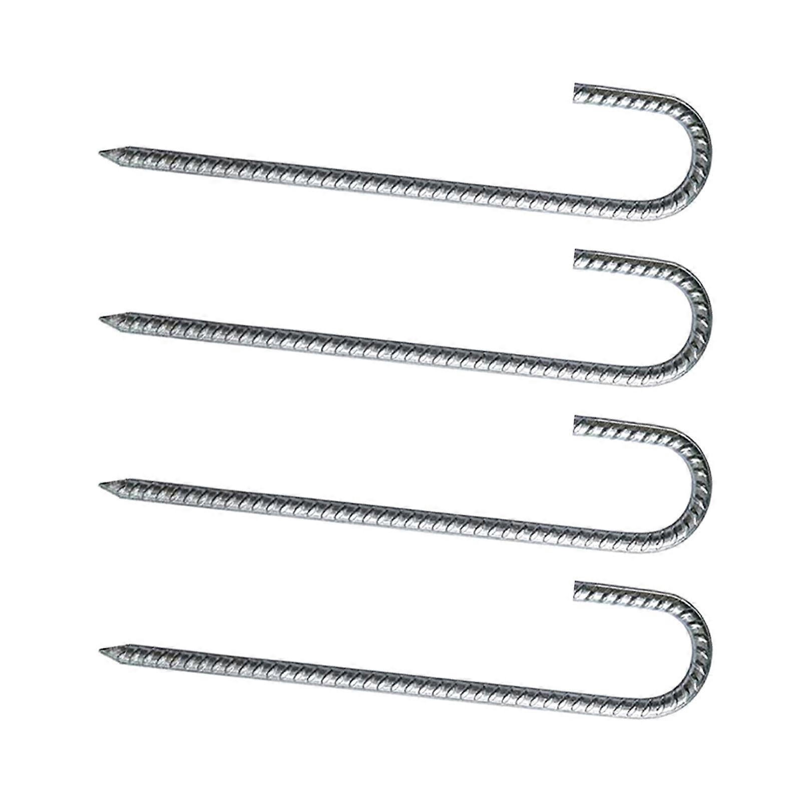 4 יחידות יתד גינה חזק ועמיד יתד אוהל מגולוון פלדה ווי J מסמרים מעוקל יתד גינה תמיכה ססגוניות