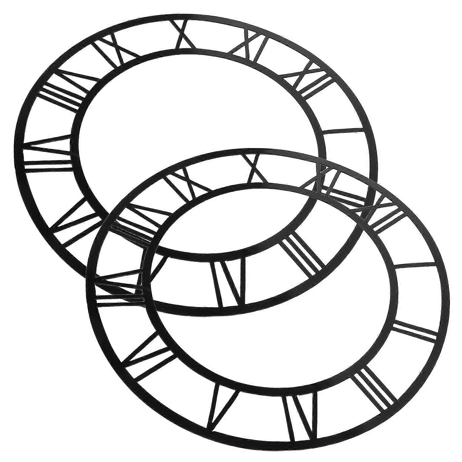 Clock Face Decal Roman Numerals for 2Pcs Acrylic Mirror Wall Sticker