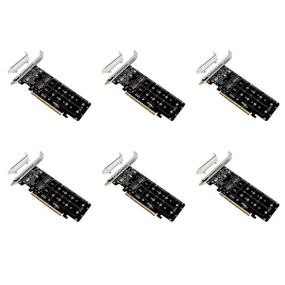 6X Double-Sided 4-Disk NVME Card PCIeX16 to M.2 M-Key NVMEx4SSD 2U Server Array Expansion Adapter Sp