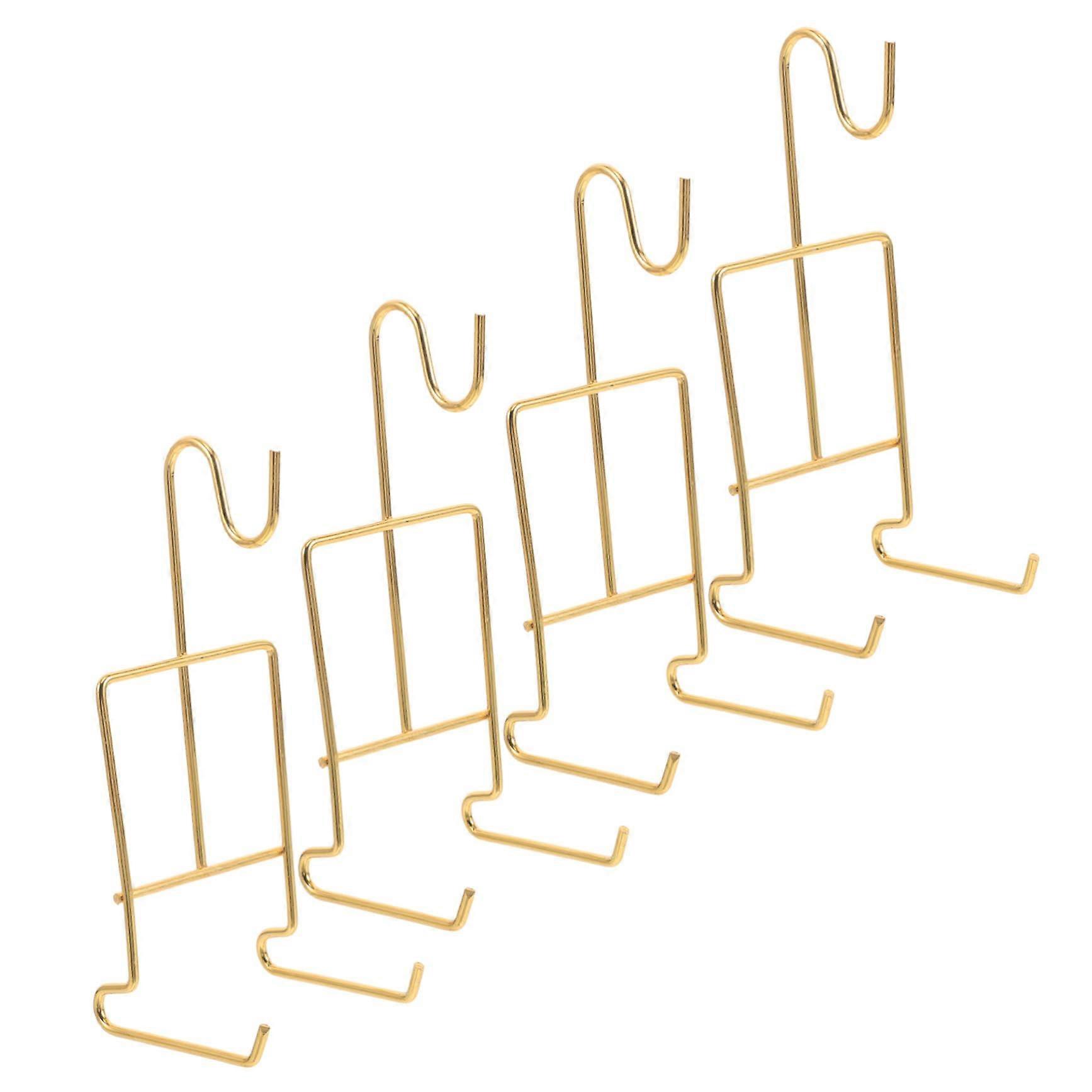 Metal Espresso Cup Holder Rack Set of 4 with Wire Frame for Tea Cups and Saucers Kitchen Countertop Organizer