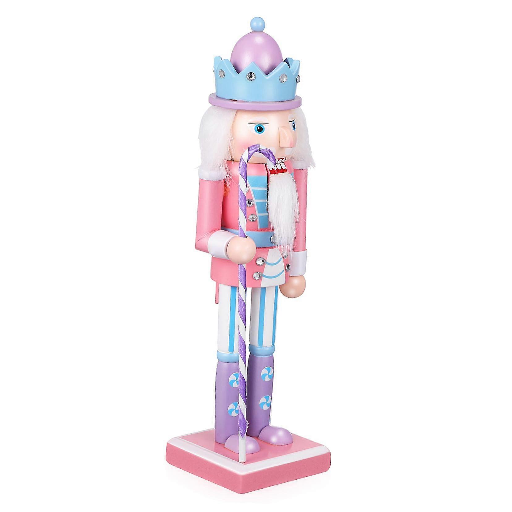 Wooden Nutcracker Soldier Ornament Durable Christmas Decoration for Festive Desktop Display