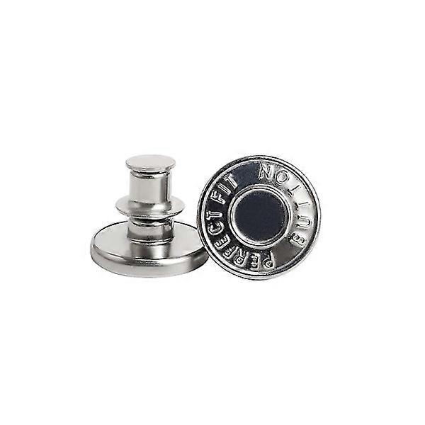 Sew-Free Trouser Buttons - Adjust Size Silver Multipack 1-Pack