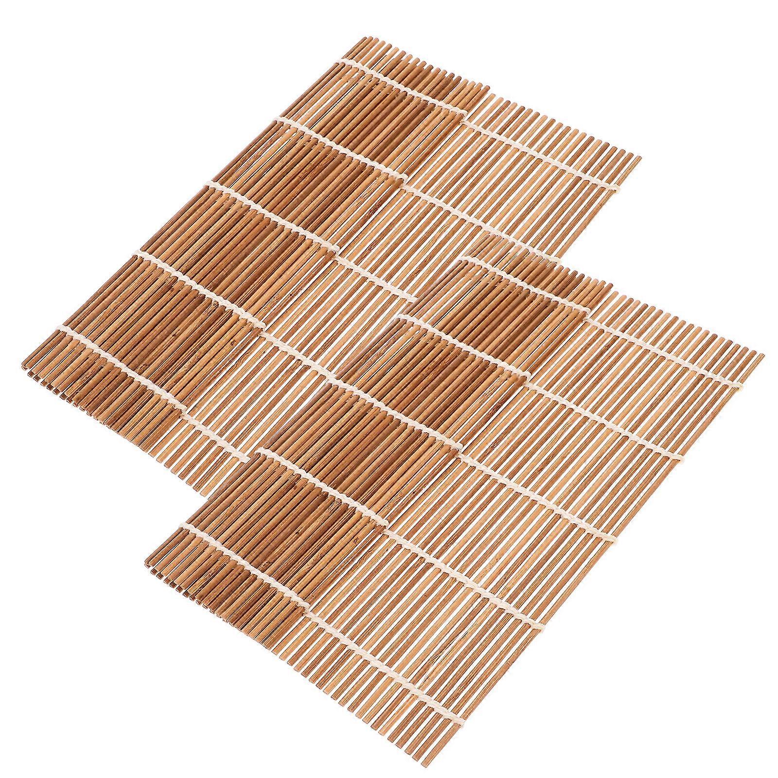 Light Brown Rolling Mat 2Pcs for Sushi Making Essential Tool