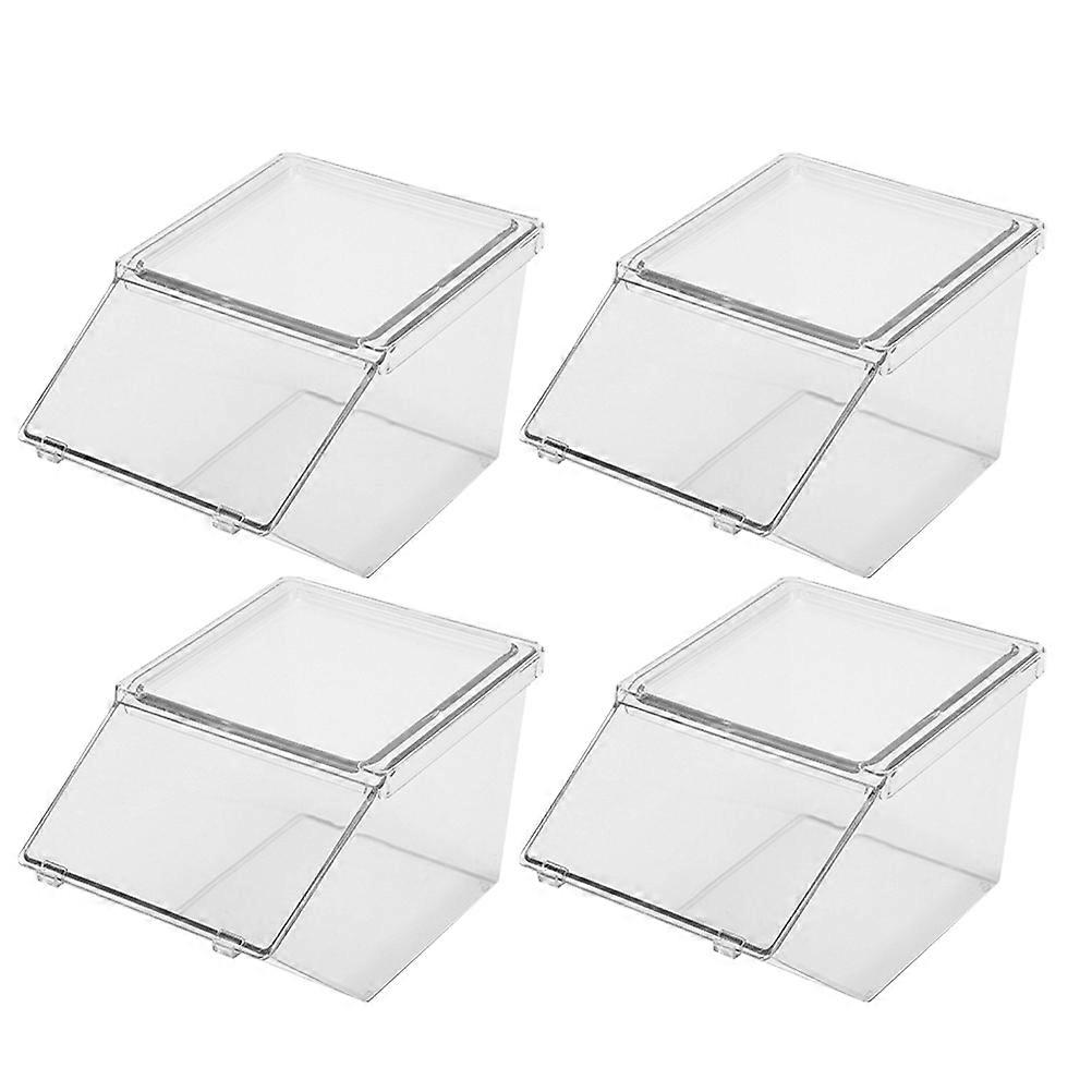 Tea Bag Box Organiser Acrylic Storage Container for Storage 4Pcs Transparent