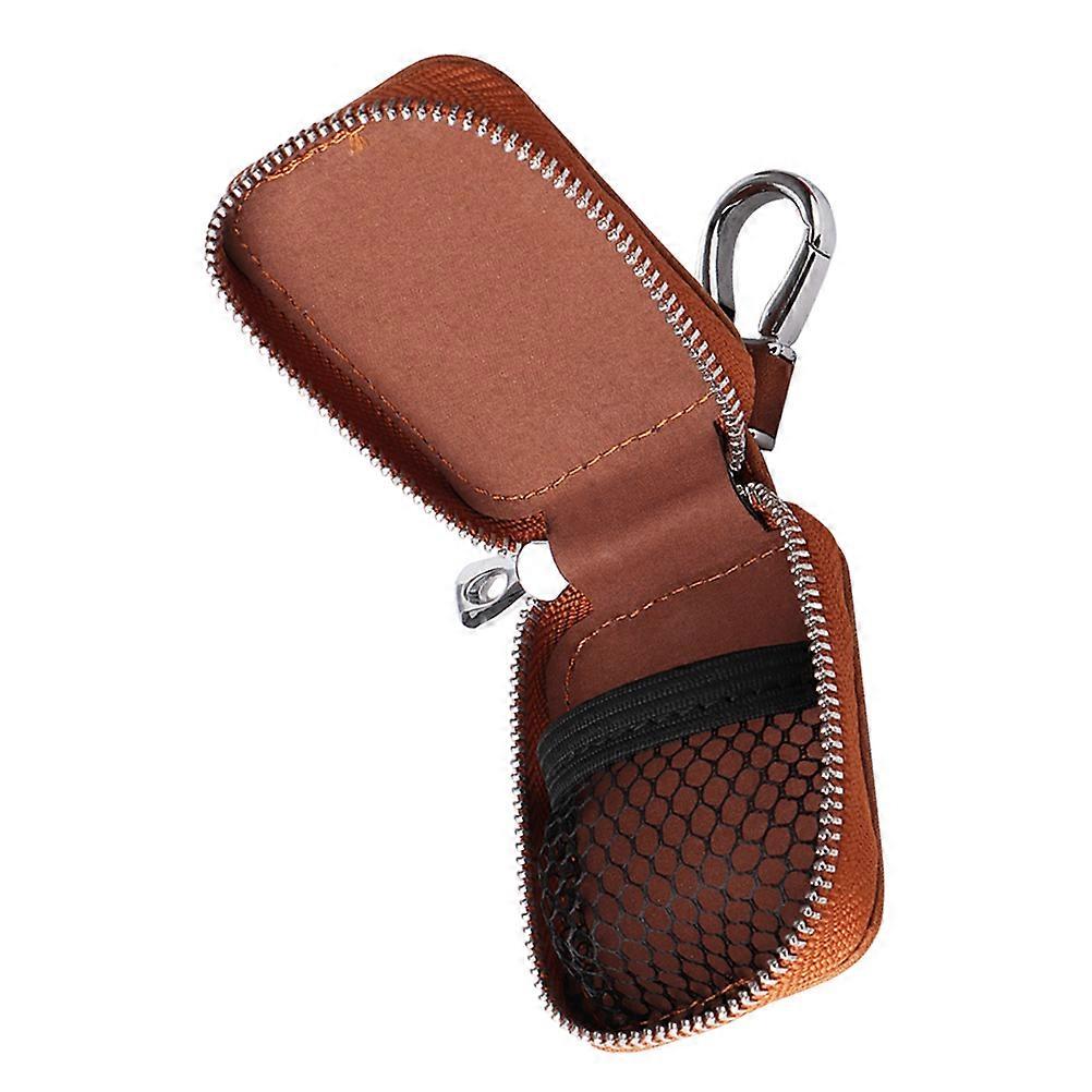 Earphone Case Buckle Style Protector for 2Pcs with Light Brown Cover