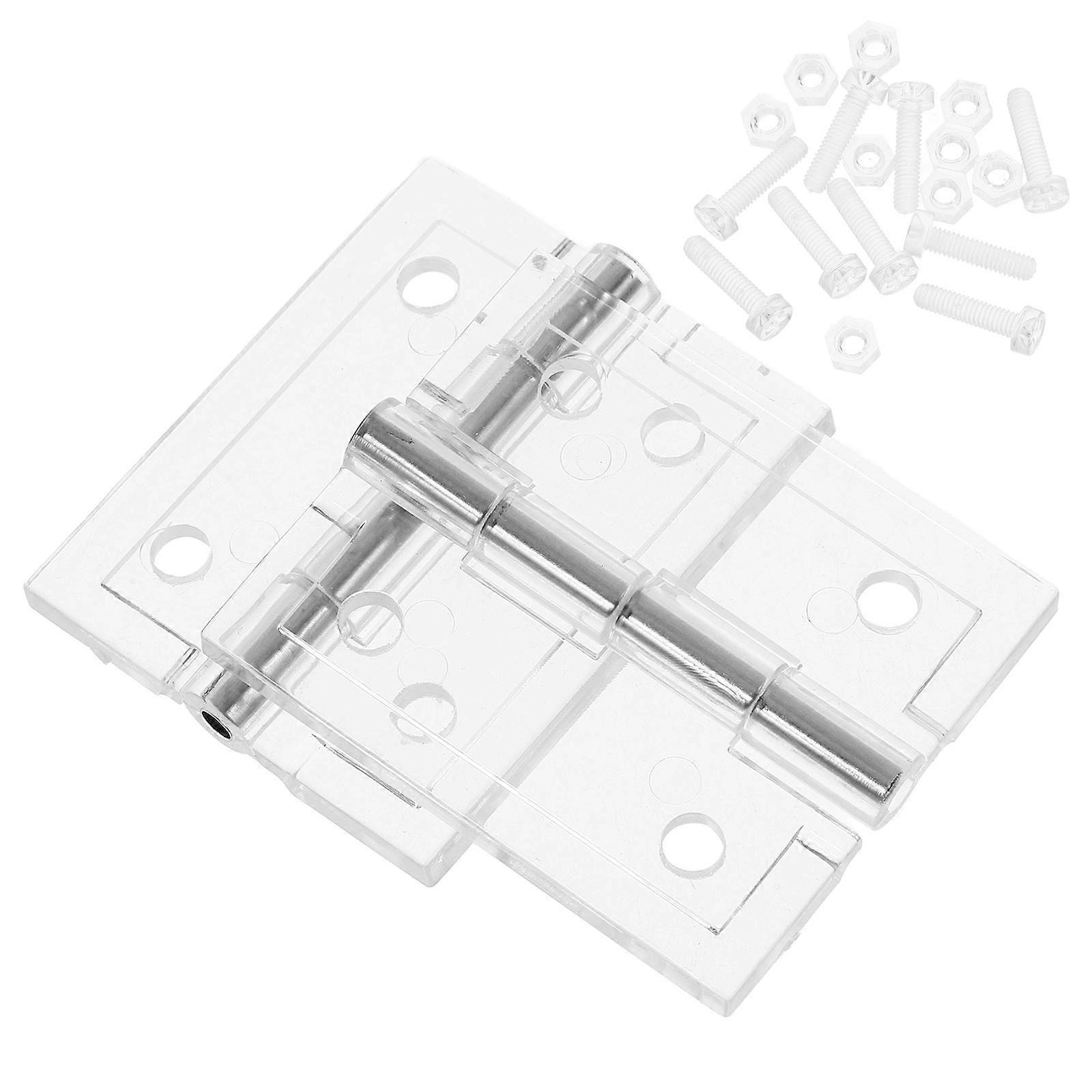 2Pcs Transparent Acrylic Hinges for DIY Clear Plastic Cabinet Drawer Hinges
