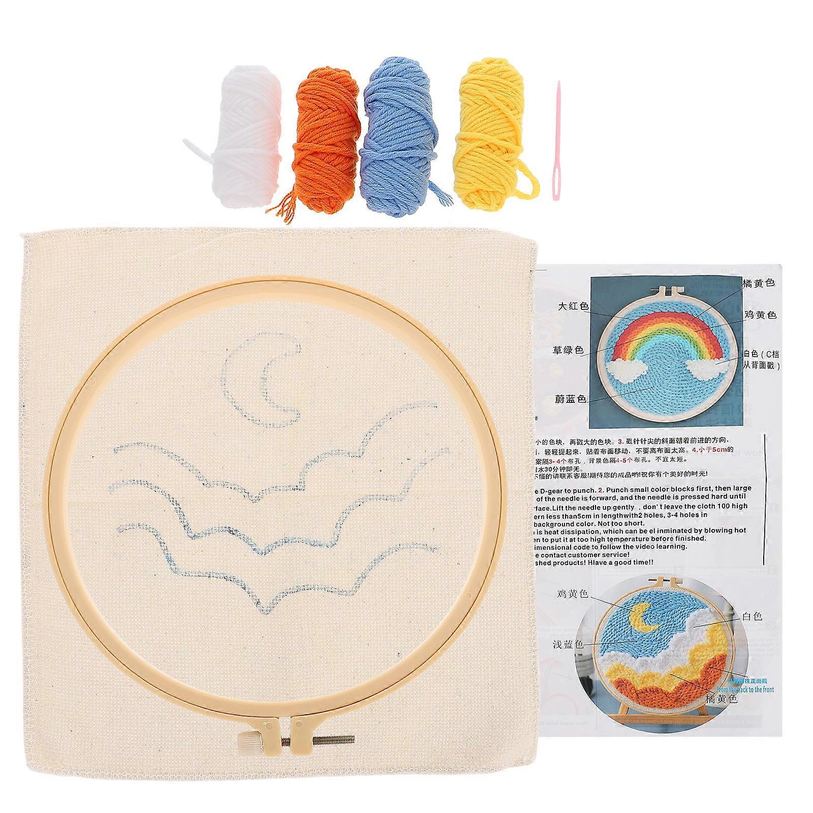 Punch Needle Embroidery Kit for DIY 5Sets Punch Needle Craft Project