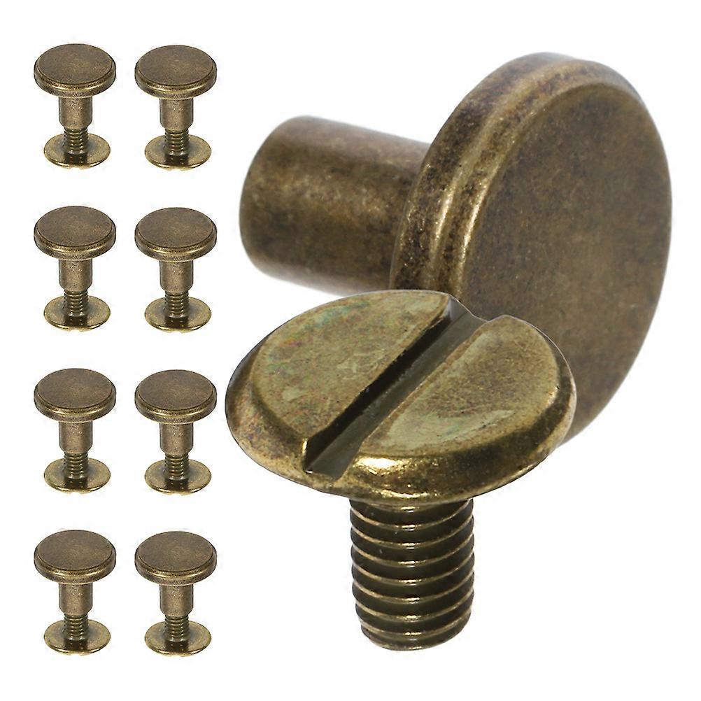 DIY Crafting Supplies 30 Pcs Leathercraft Rivets Binding Post Screw Sets Round Flat Head For Bookbinding And Bag Repair Golden For DIY Enthusiasts