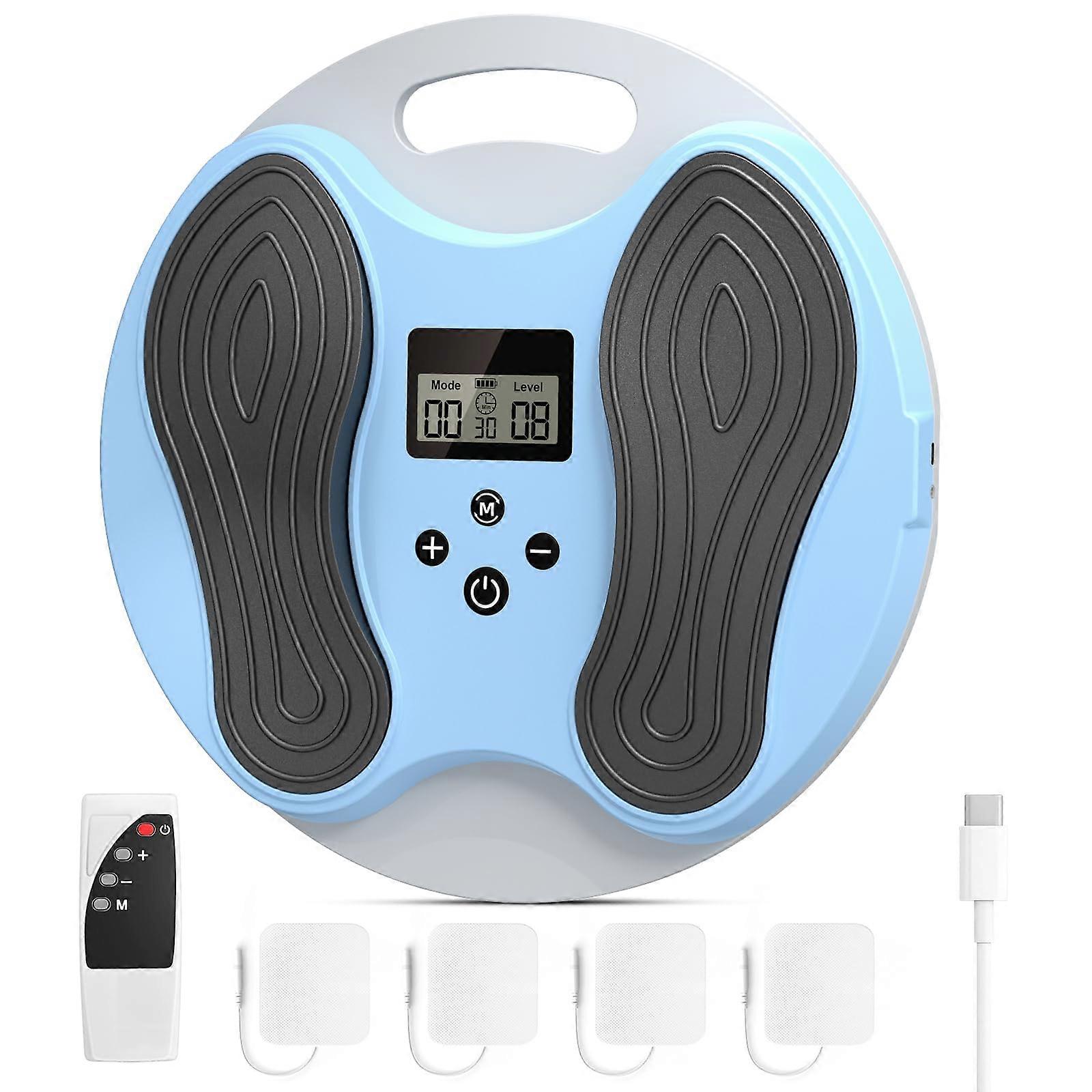 EMS and TENS Foot Massager for Neuropathy Relief, 12 Modes 20 Intensities, Wireless Remote, Sky Blue