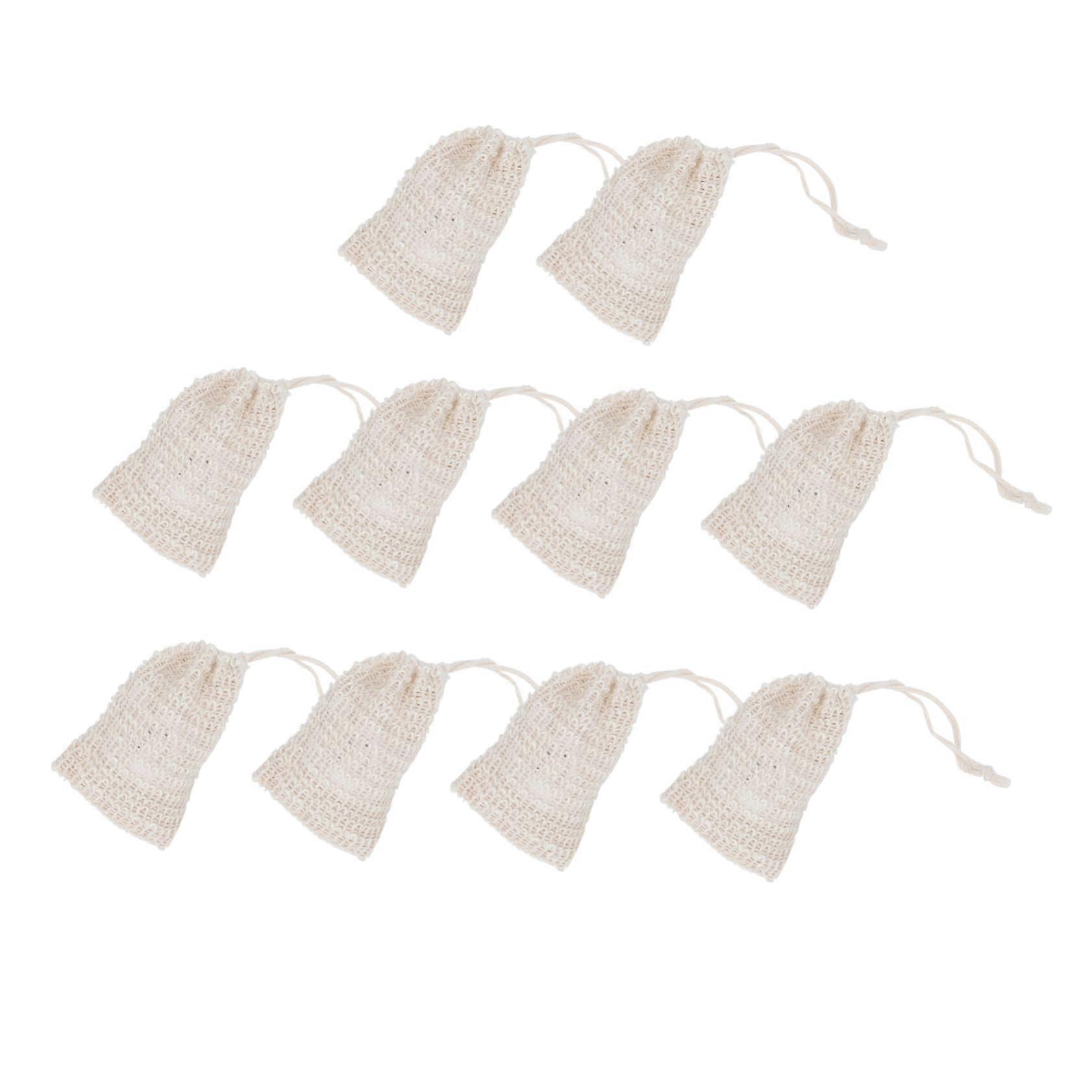 10pcs Soap Saver Bag Exfoliating Pouch with Drawstring for Rich Foam Shower Bath and Travel