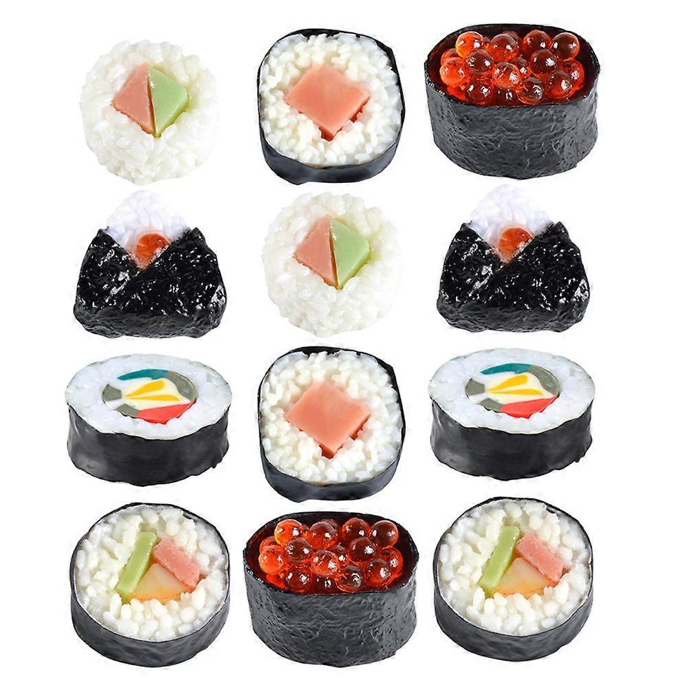 Realistic Sushi Model for Decoration Using 12Pcs Fake Food Simulation Props
