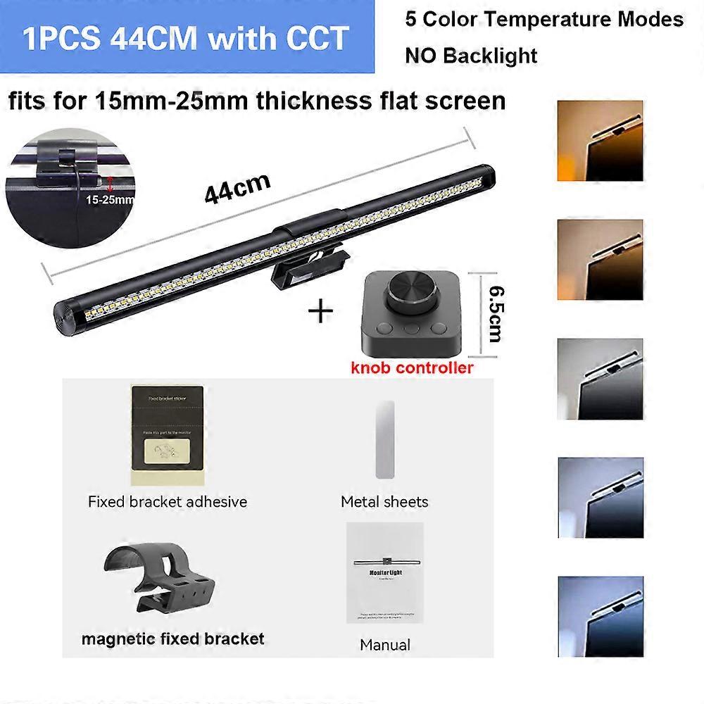 Wiscolor Computer Monitor LED Screen Hanging Light Bar Remote Control Stepless Dimming Eyescare USB Lightbar Reading Desk Lamp
