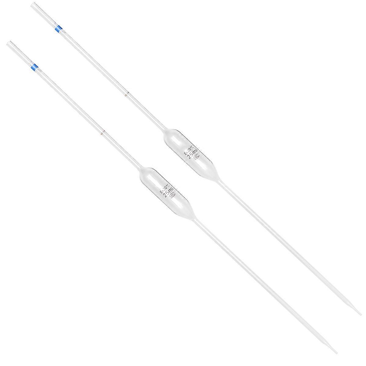 Transparent Big Belly Measuring Pipette Glass for Experimental Use 2Pcs Pipette