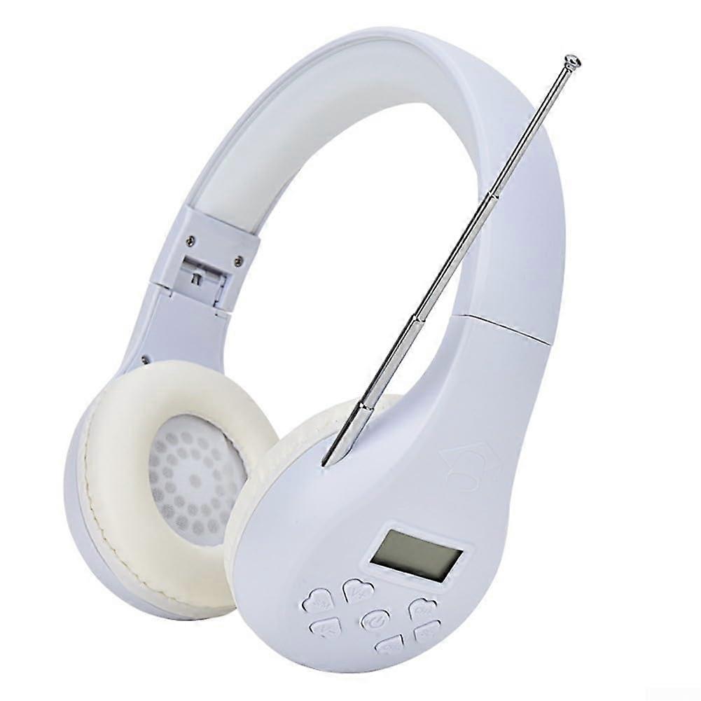 Portable FM Earphone Receiver  Innovative Design, White, Universal Compatibility, Compact Lightweight