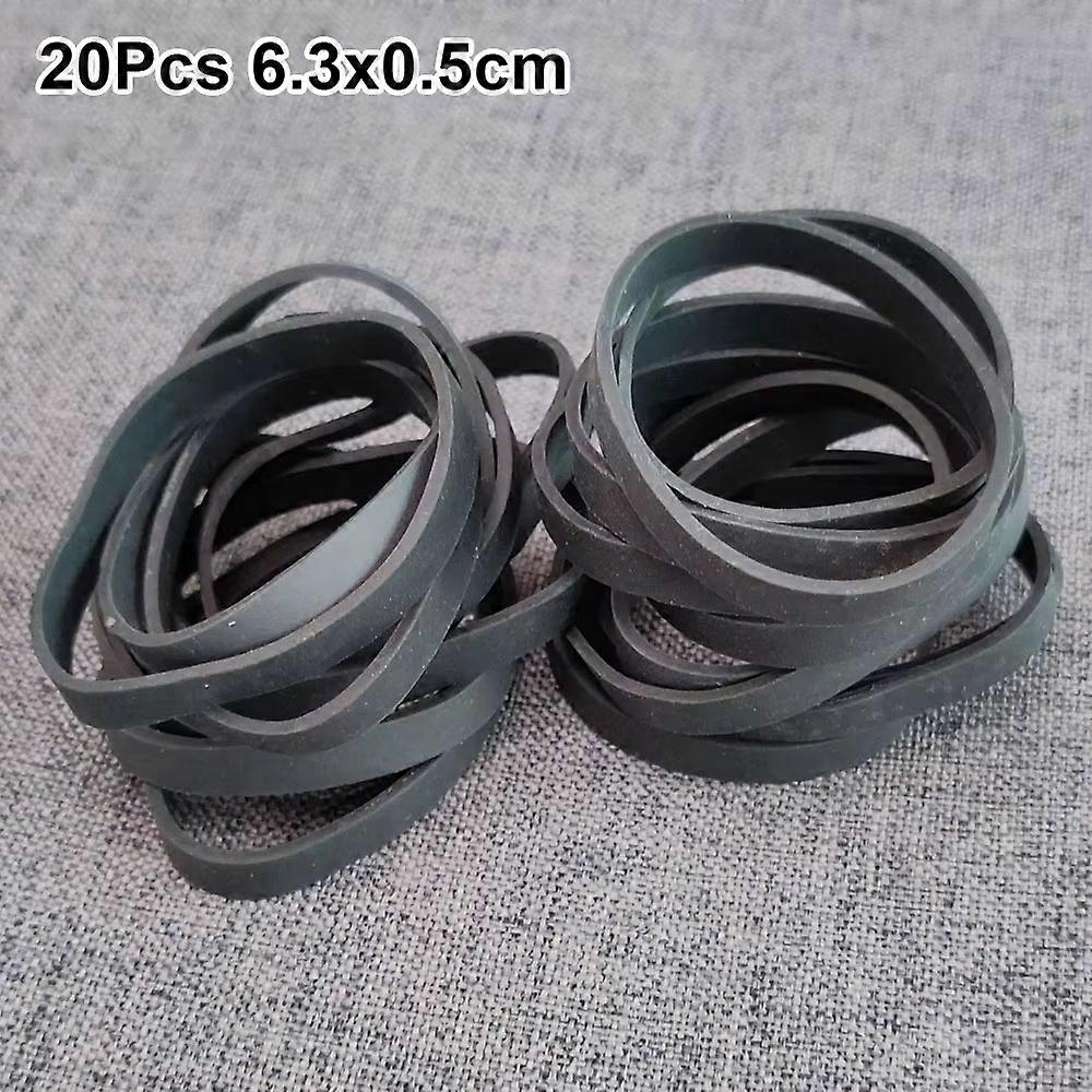 20 pi��ces nouveaux 6.3x0.5cm bandes de caoutchouc extensible robuste bande ��lastique en caoutchouc noir anneau en caoutchouc bureau maison e