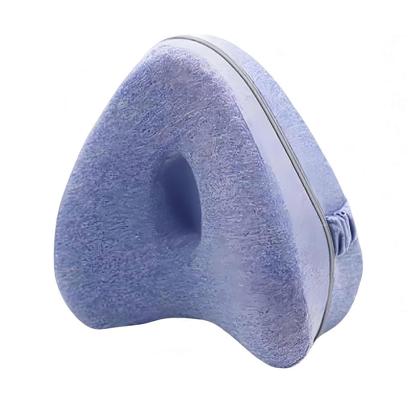 Memory Foam Knee Pillow for Side Sleepers with Adjustable Strap, Orthopedic Leg Support for Back Pain Relief and Hip Alignment, Purple