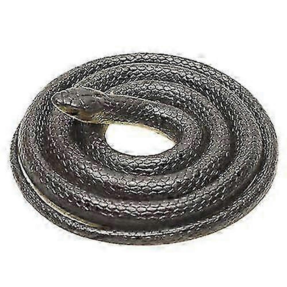 Realistic Black Rubber Snake Toy Figure