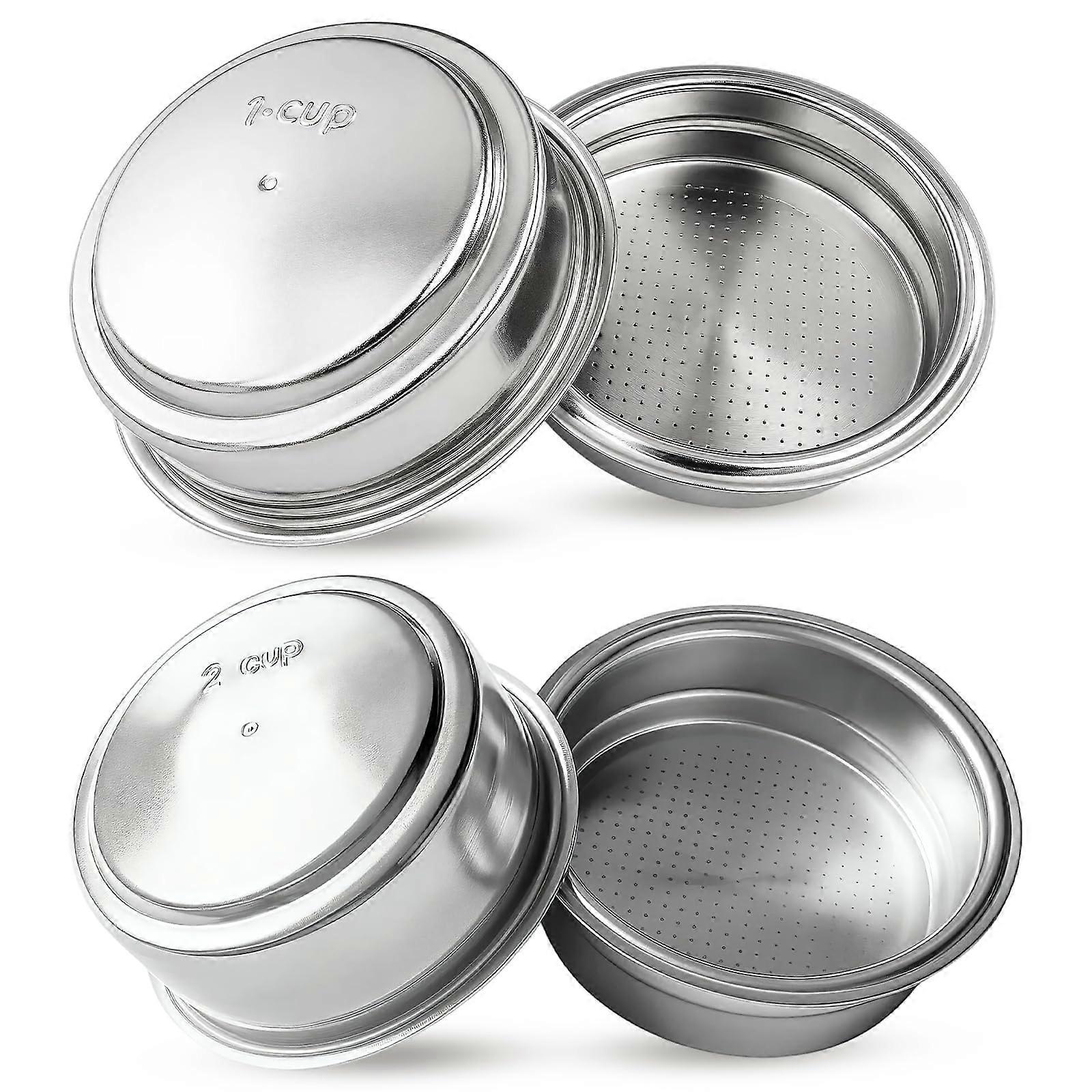 51mm Portafilter Basket Set Stainless Steel with Single and Double Espresso Filter Baskets