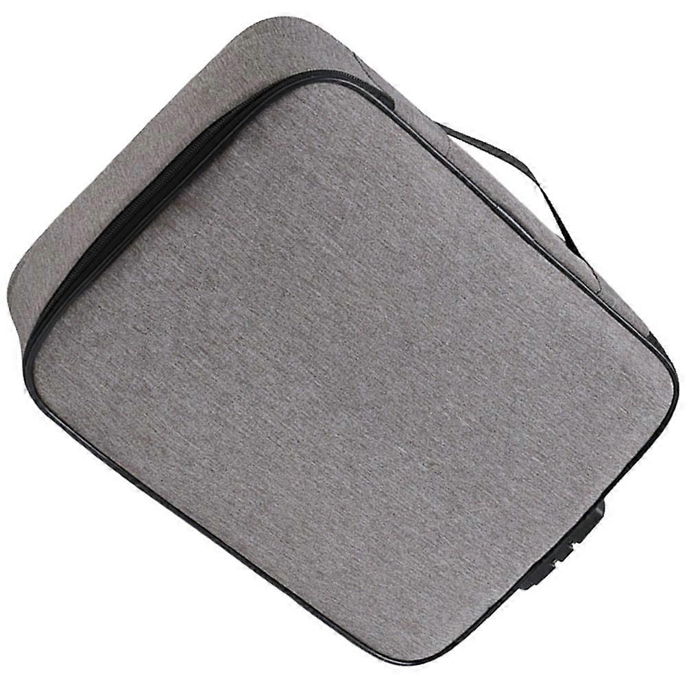 Portable Document Lock Box for File Storage 4Pcs Grey Bag Organizer