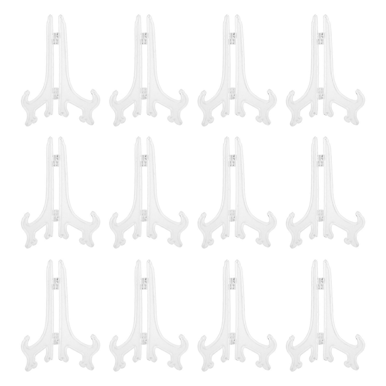 12Pcs Foldable Plastic Dish Holder Display Stand for Holding Use