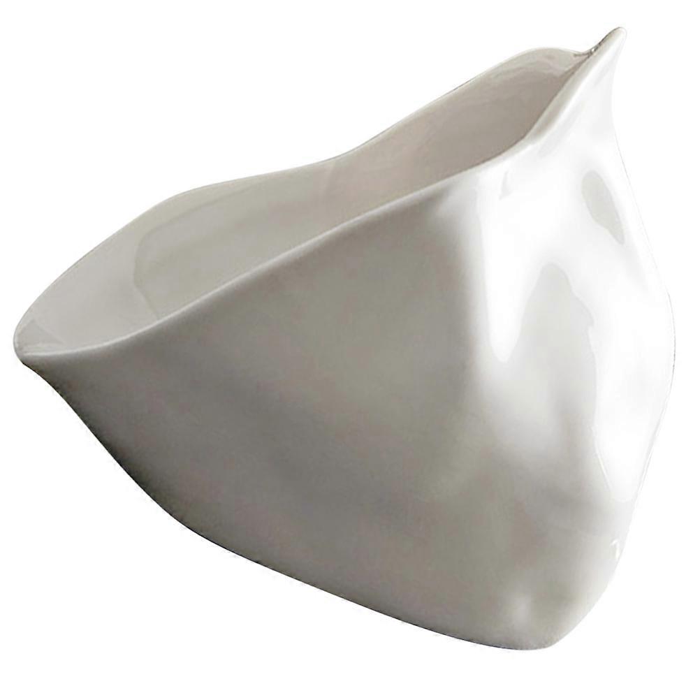 White Ceramic Sauce Dish Blossom Shape for Storage Single Serving