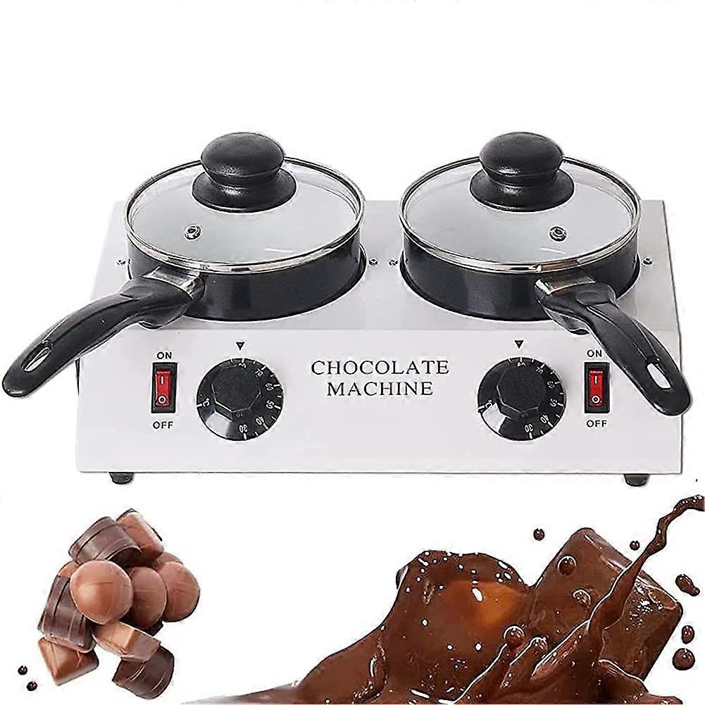 Chocolate Melting Machine 80W Electric Double Pot with Adjustable Temperature Control for Baking