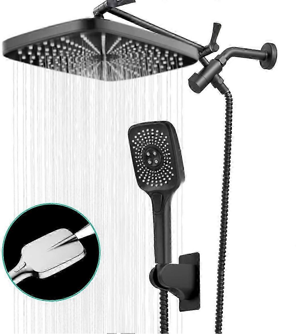 2025 concealed shower sets, 12 inch square top spray, 3-function handheld showerhead with spray gun water function