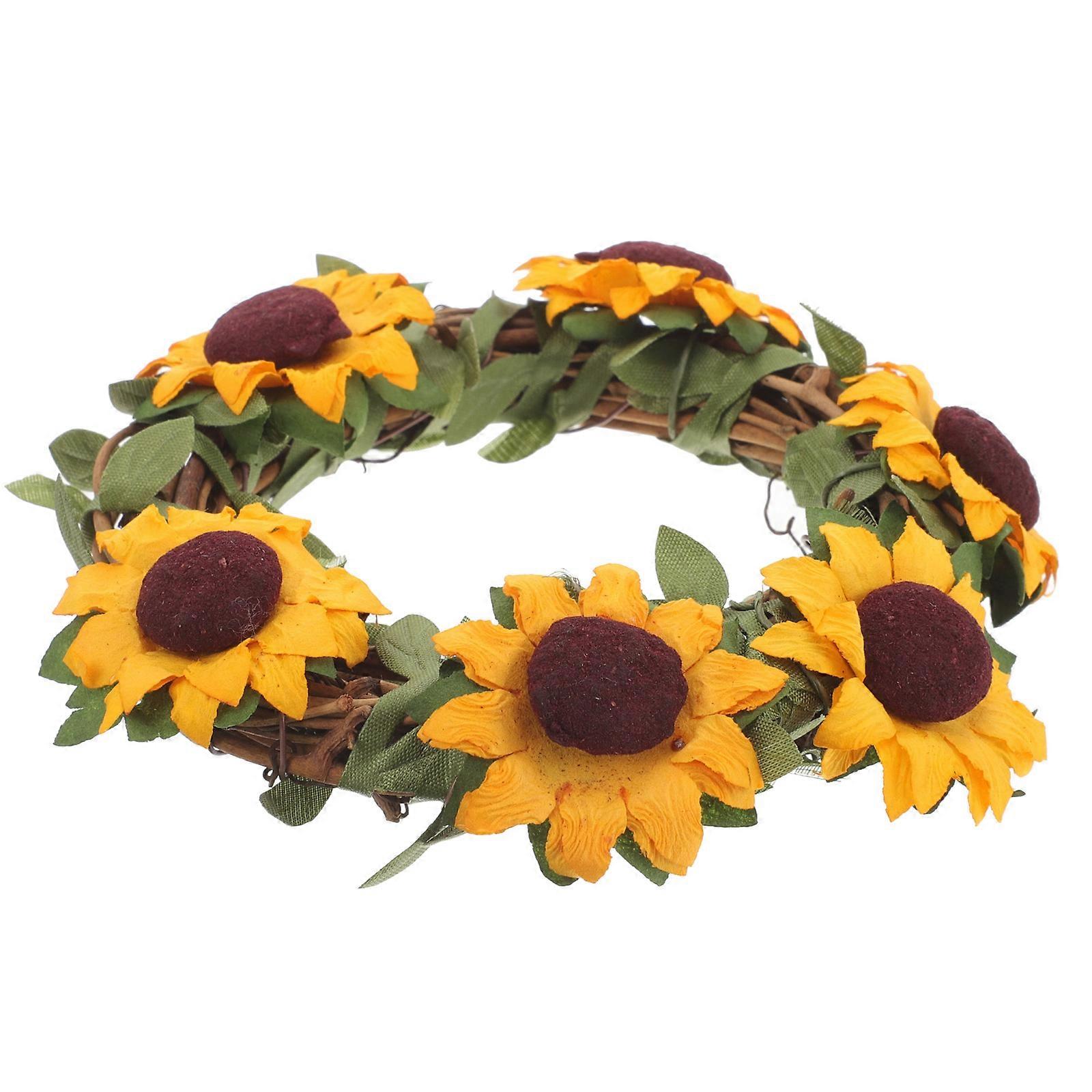 Sunflower Wreath Hanging Decor for Door with