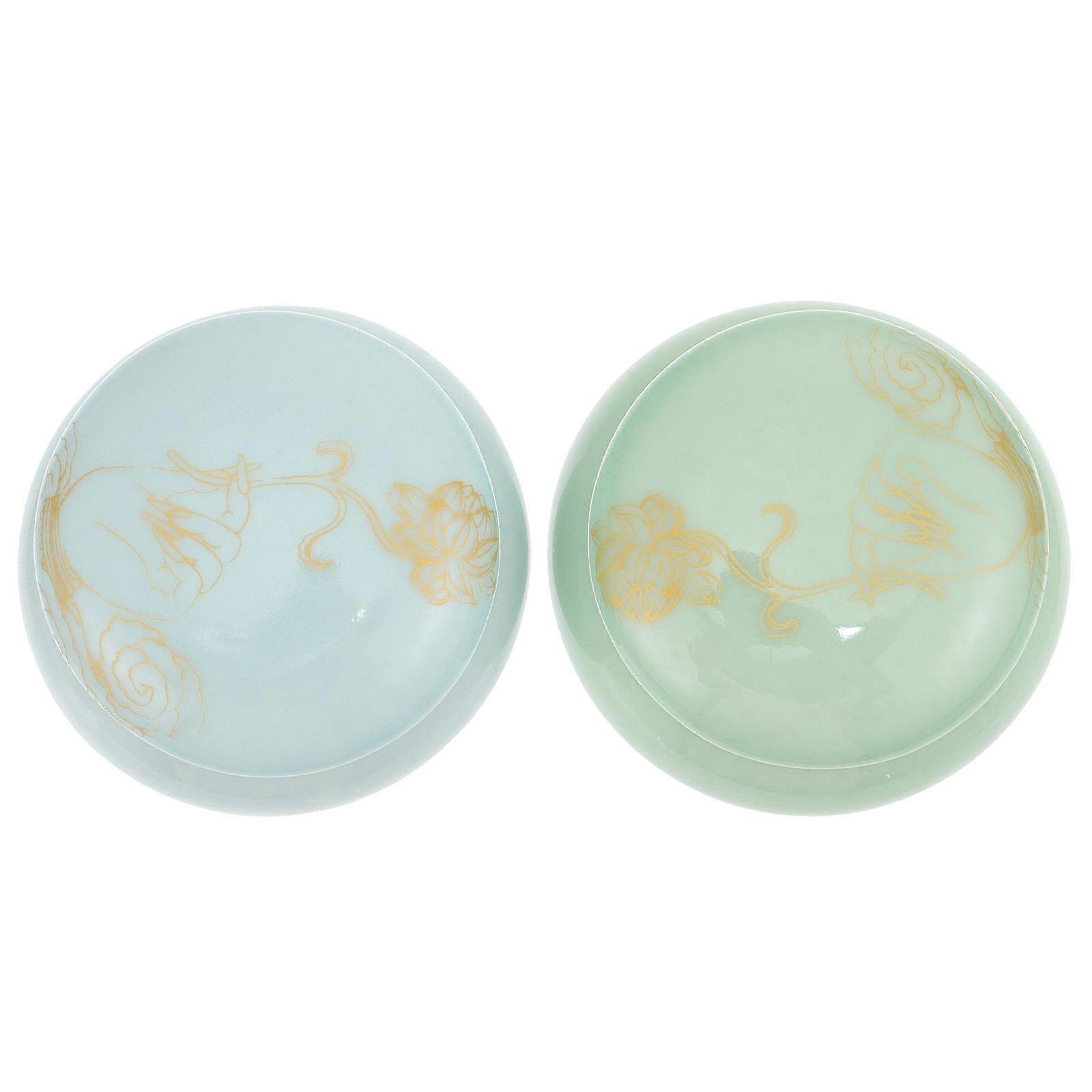 Ceramics Pots Mini Rouge Lipstick Jar for Storage Use 4Pcs Refillable